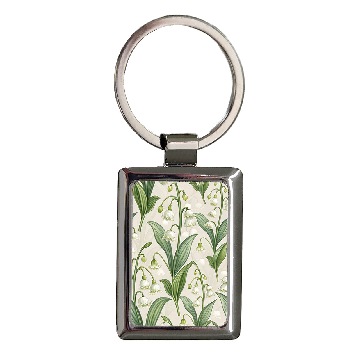 Bells Of Ireland Flowers White Rectangle Metal Keychain