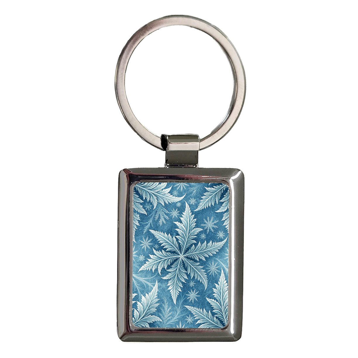 Icy Crystallize Background Rectangle Metal Keychain