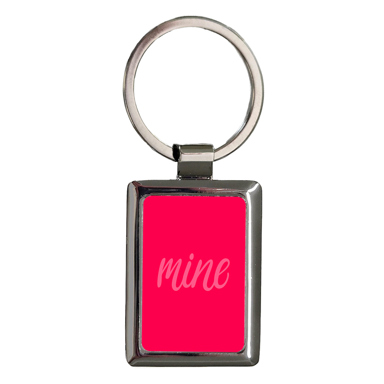 Mine Pink Funny Rectangle Metal Keychain
