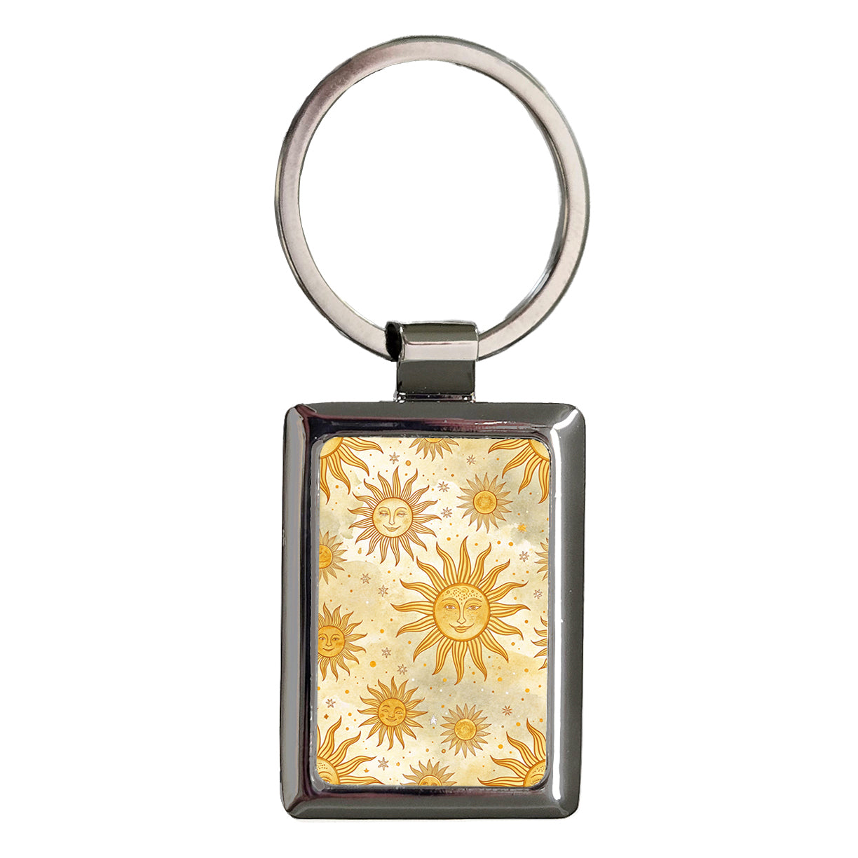 Suns Elegant Background Rectangle Metal Keychain