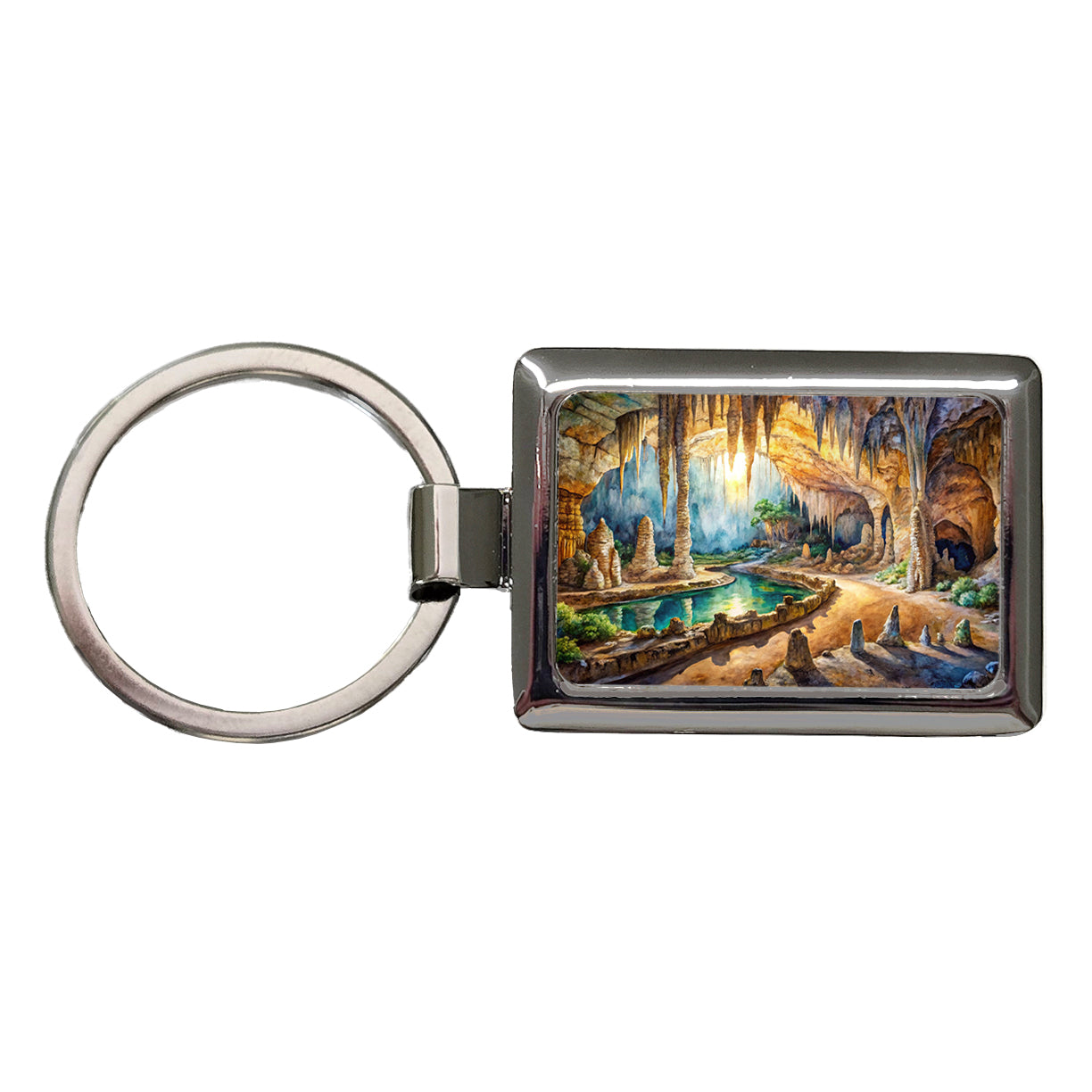 Carlsbad Caverns National Park New Mexico Watercolor Style Rectangle Metal Keychain