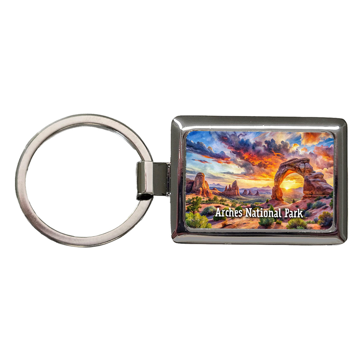 Arches National Park Utah Rectangle Metal Keychain