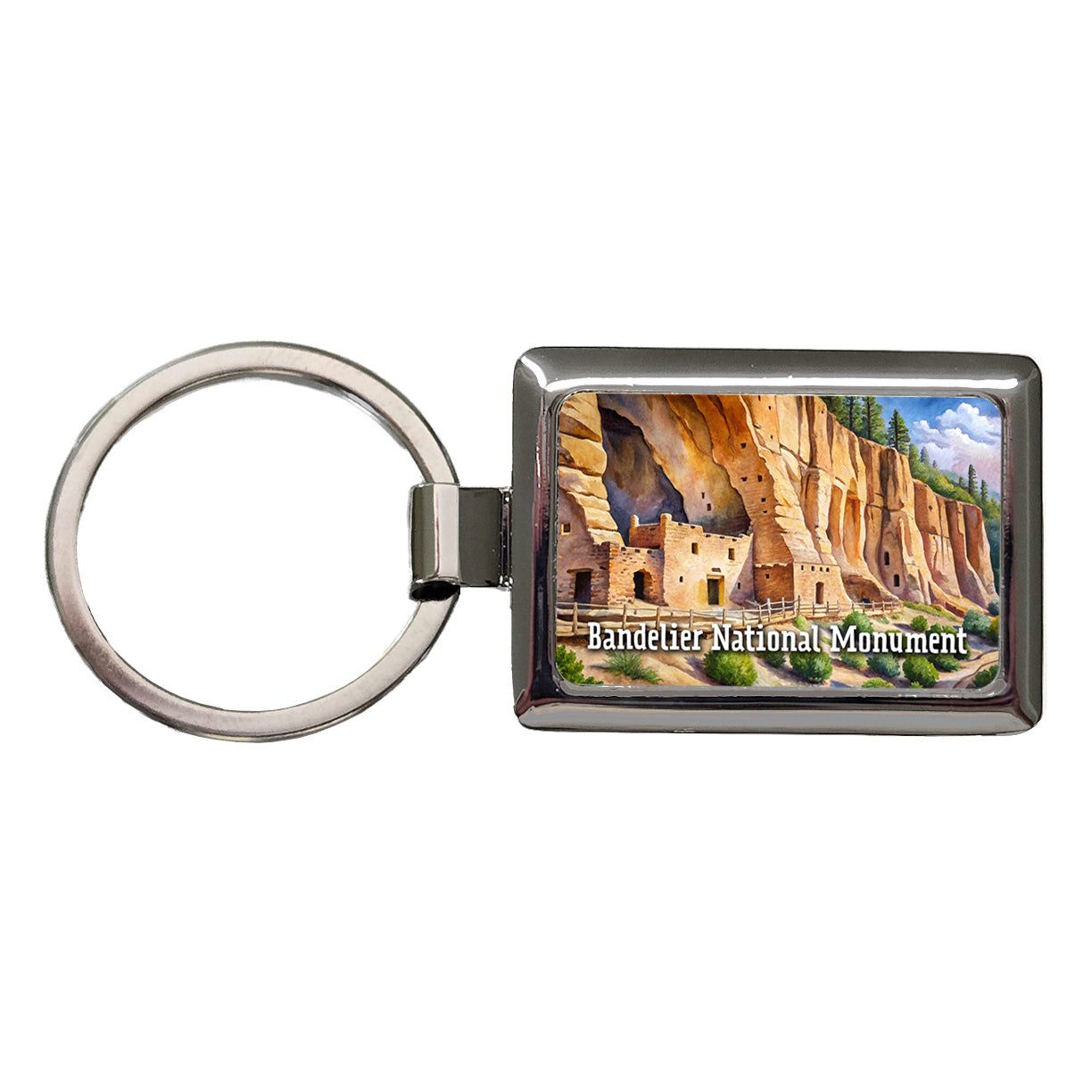 Bandelier National Monument New Mexico Rectangle Metal Keychain