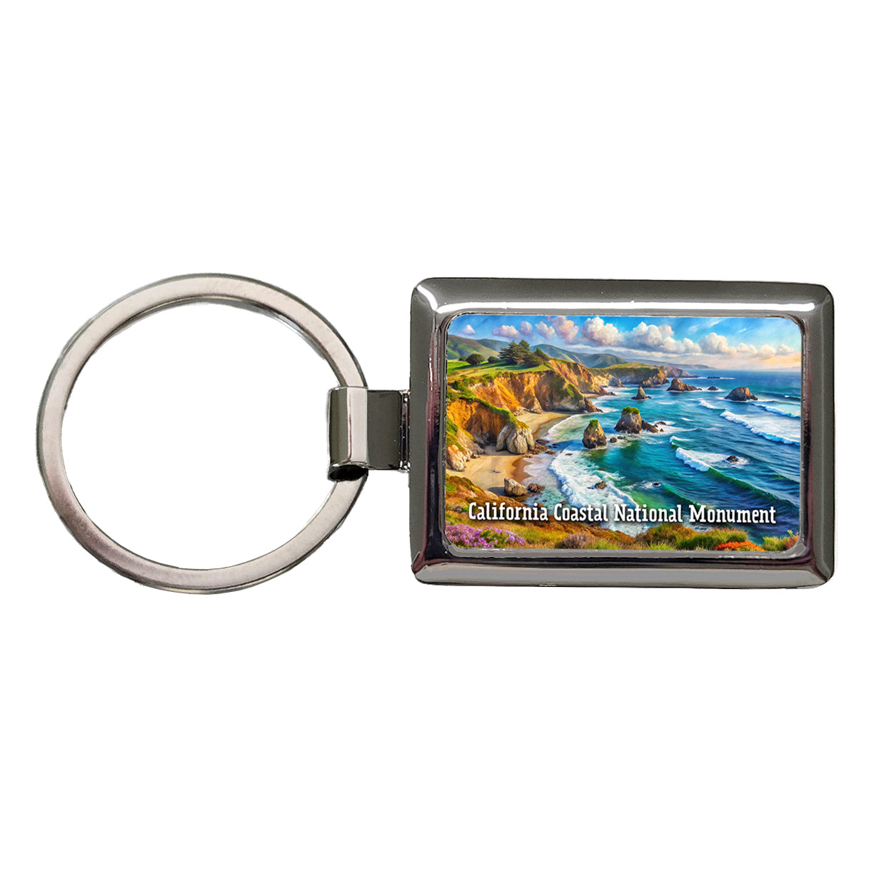 California Coastal National Monument California Rectangle Metal Keychain