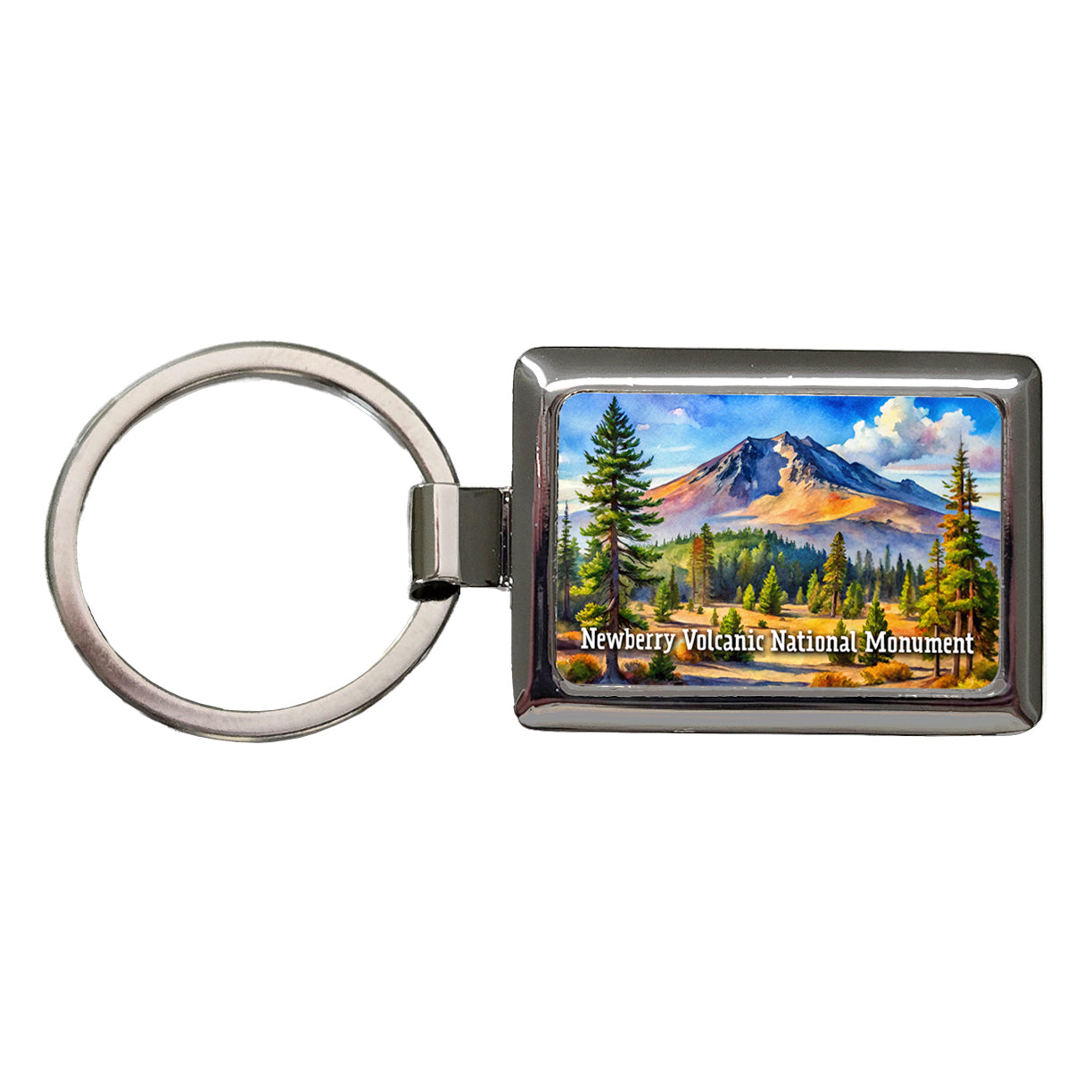 Newberry Volcanic National Monument Oregon Rectangle Metal Keychain