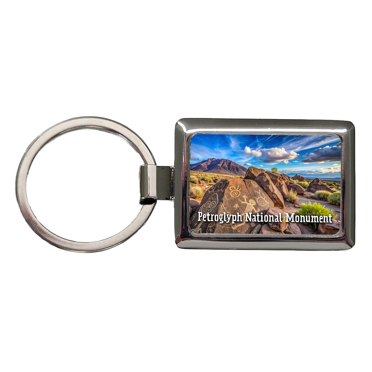 Petroglyph National Monument New Mexico Rectangle Metal Keychain