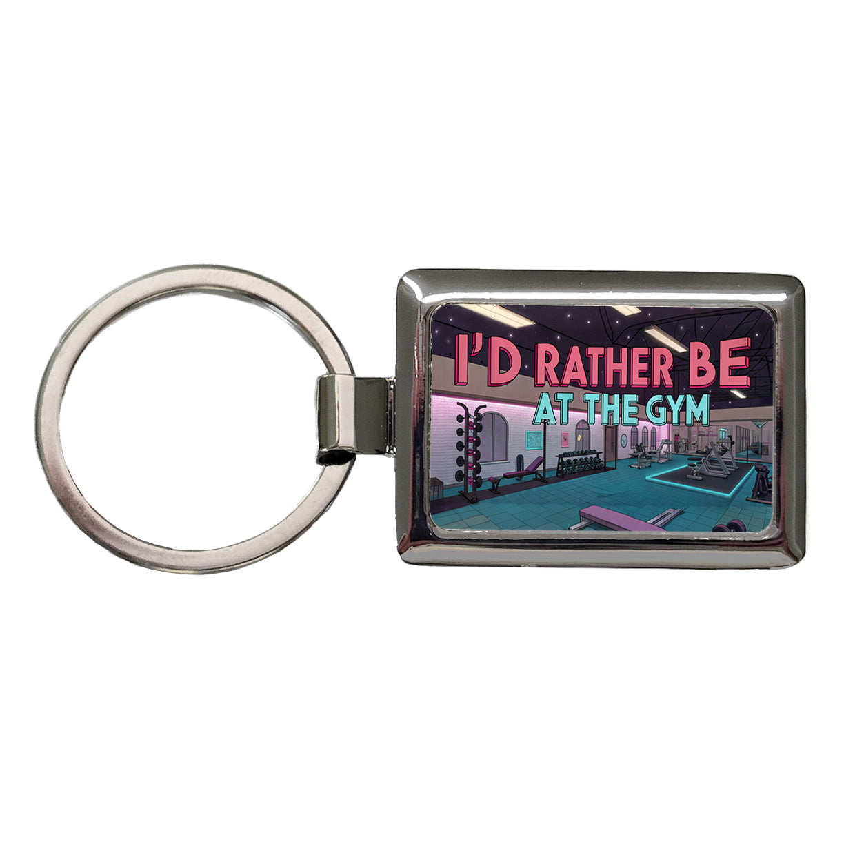 I'd Rather Be At The Gym Rectangle Metal Keychain