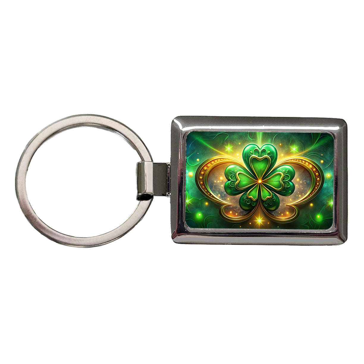 Luck Of The Irish Clover Design Rectangle Metal Keychain