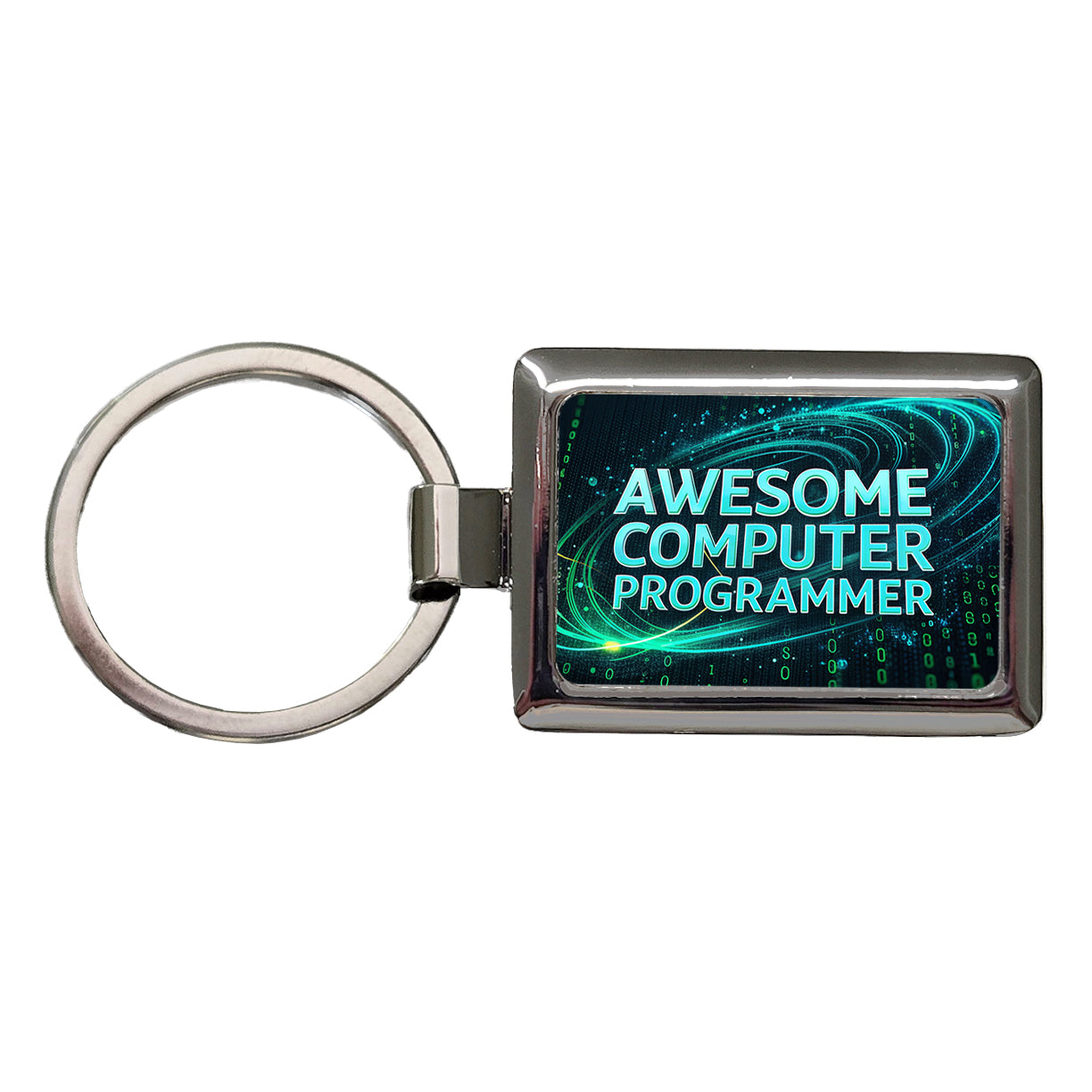 Awesome Computer Programmer Inspirational Rectangle Metal Keychain