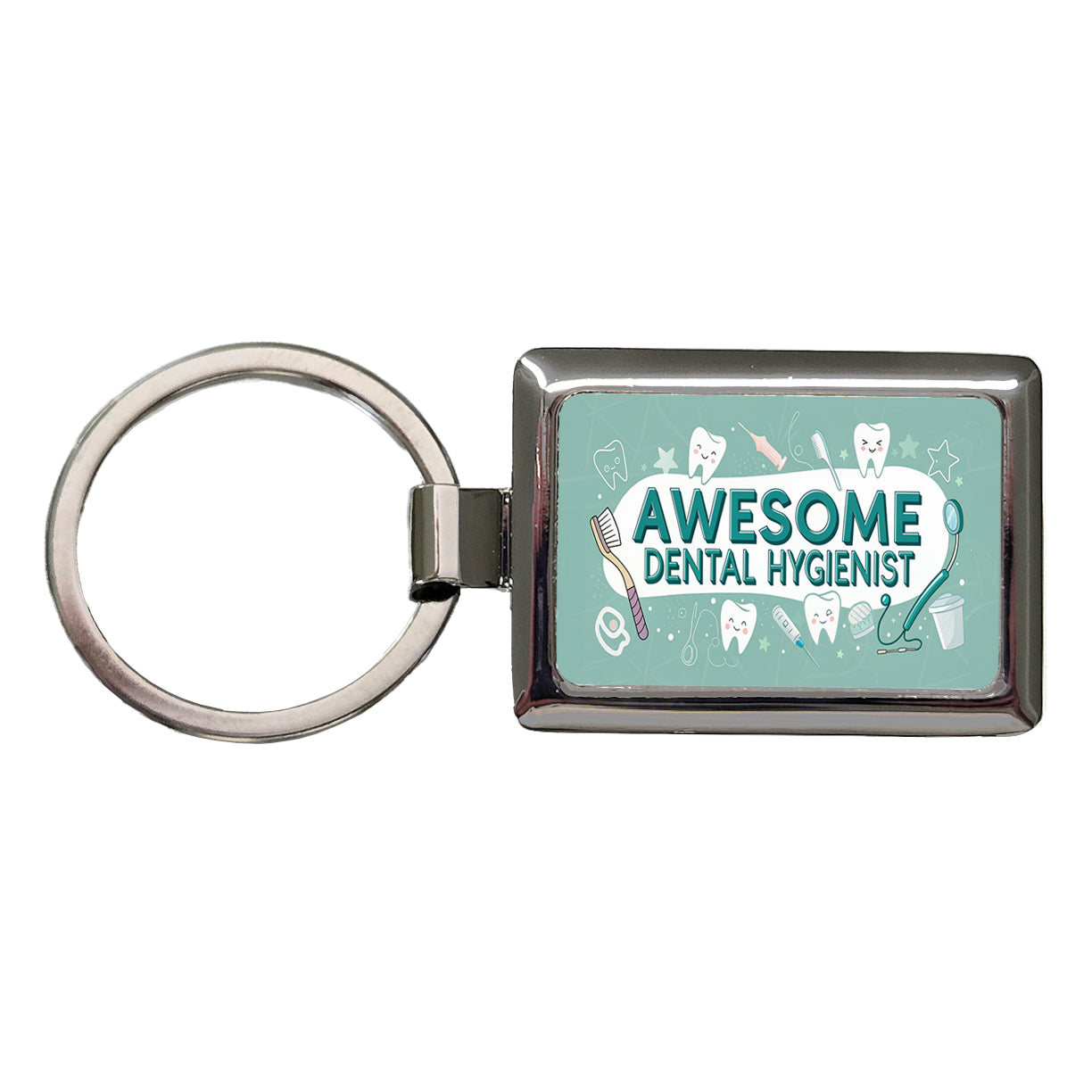 Awesome Dental Hygienist Inspirational Rectangle Metal Keychain