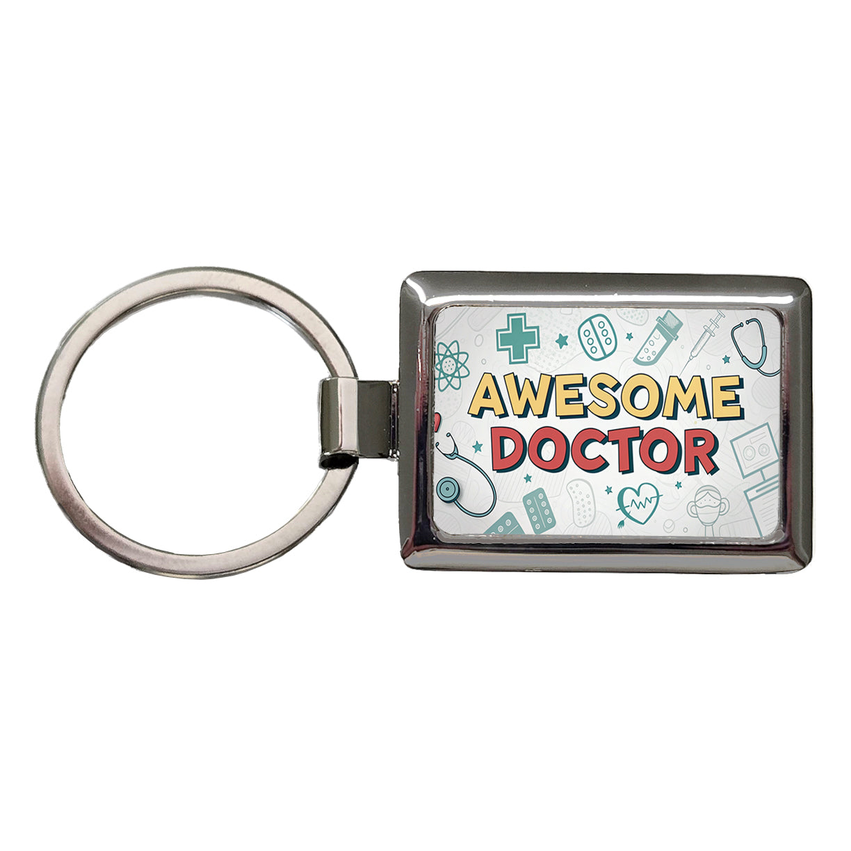 Awesome Doctor MD Inspirational Rectangle Metal Keychain