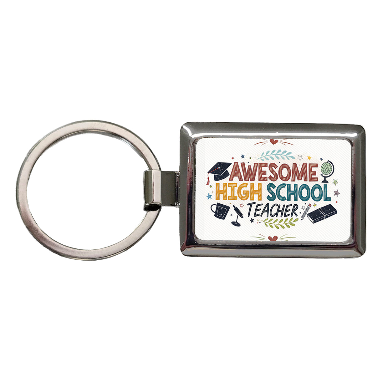 Awesome High School Teacher Inspirational Rectangle Metal Keychain