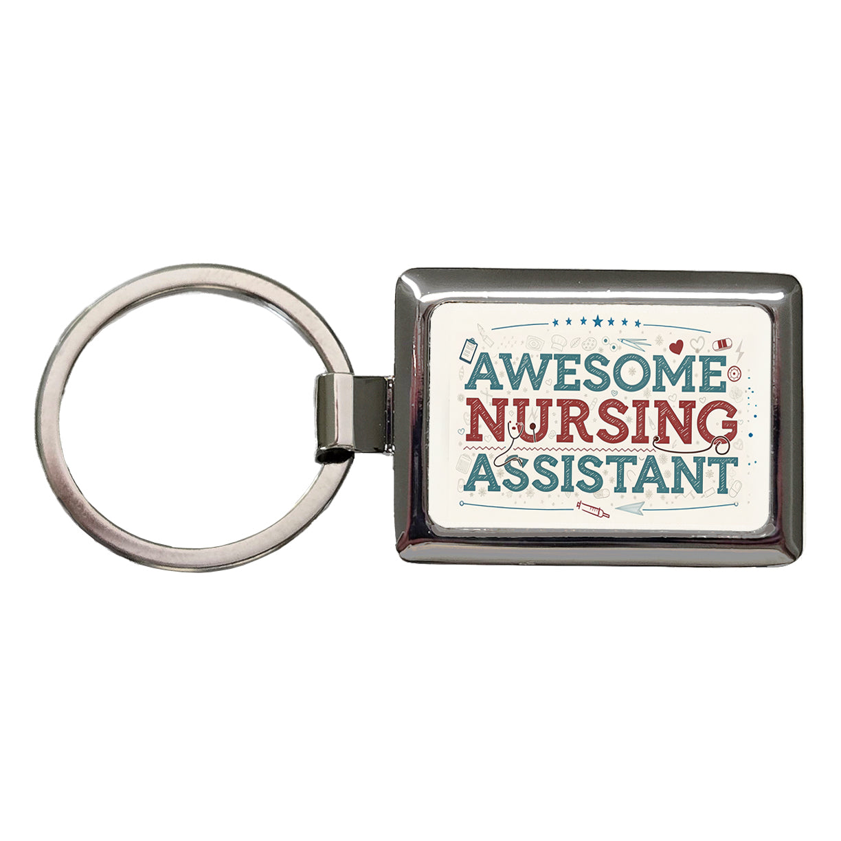 Awesome Nursing Assistant Inspirational Rectangle Metal Keychain