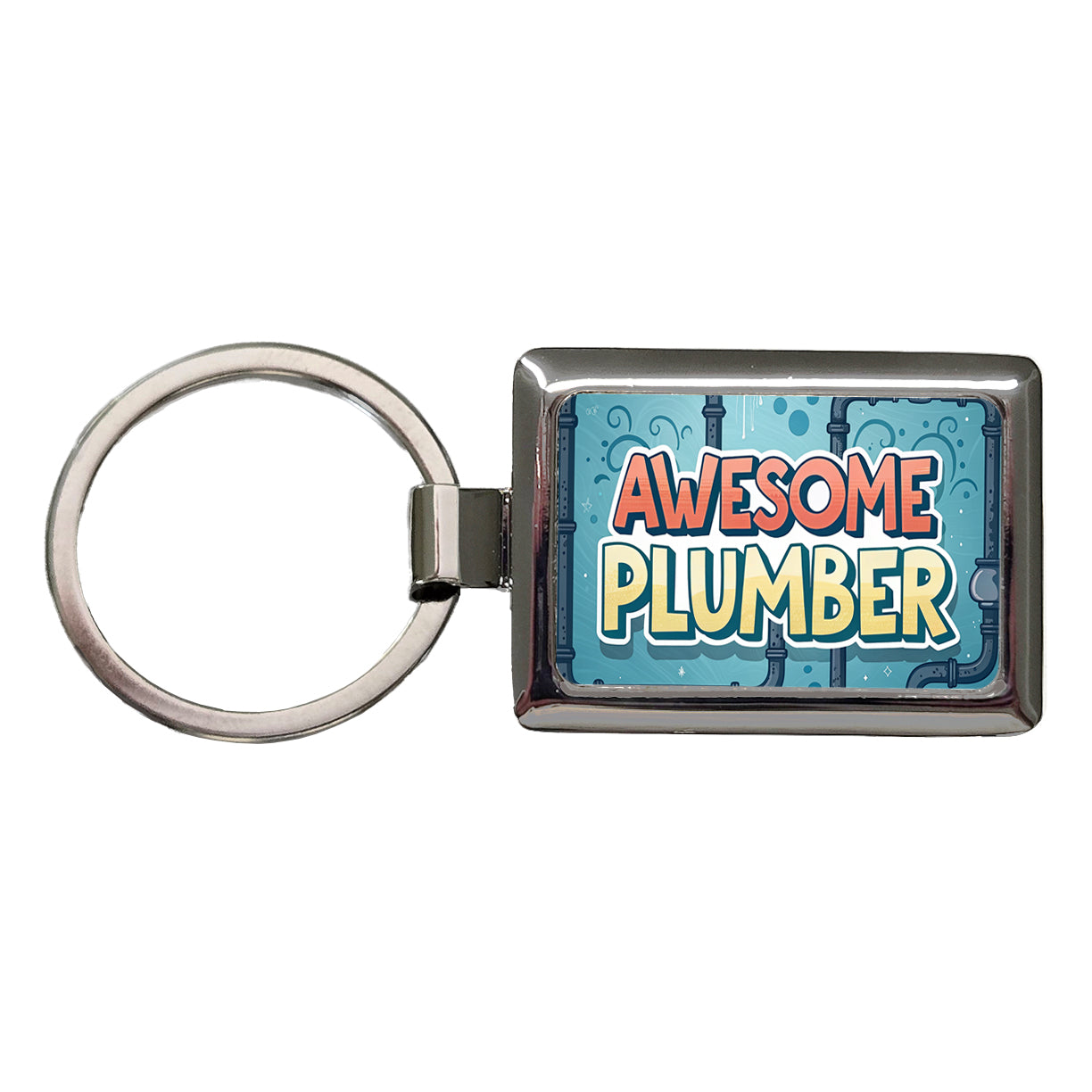 Awesome Plumber Inspirational Rectangle Metal Keychain