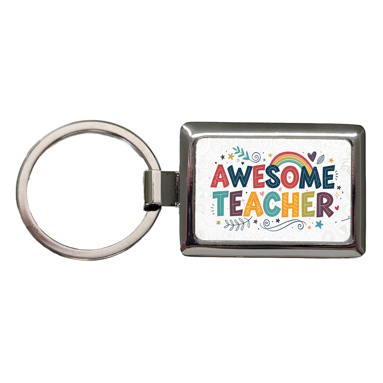 Awesome Teacher Inspirational Rectangle Metal Keychain