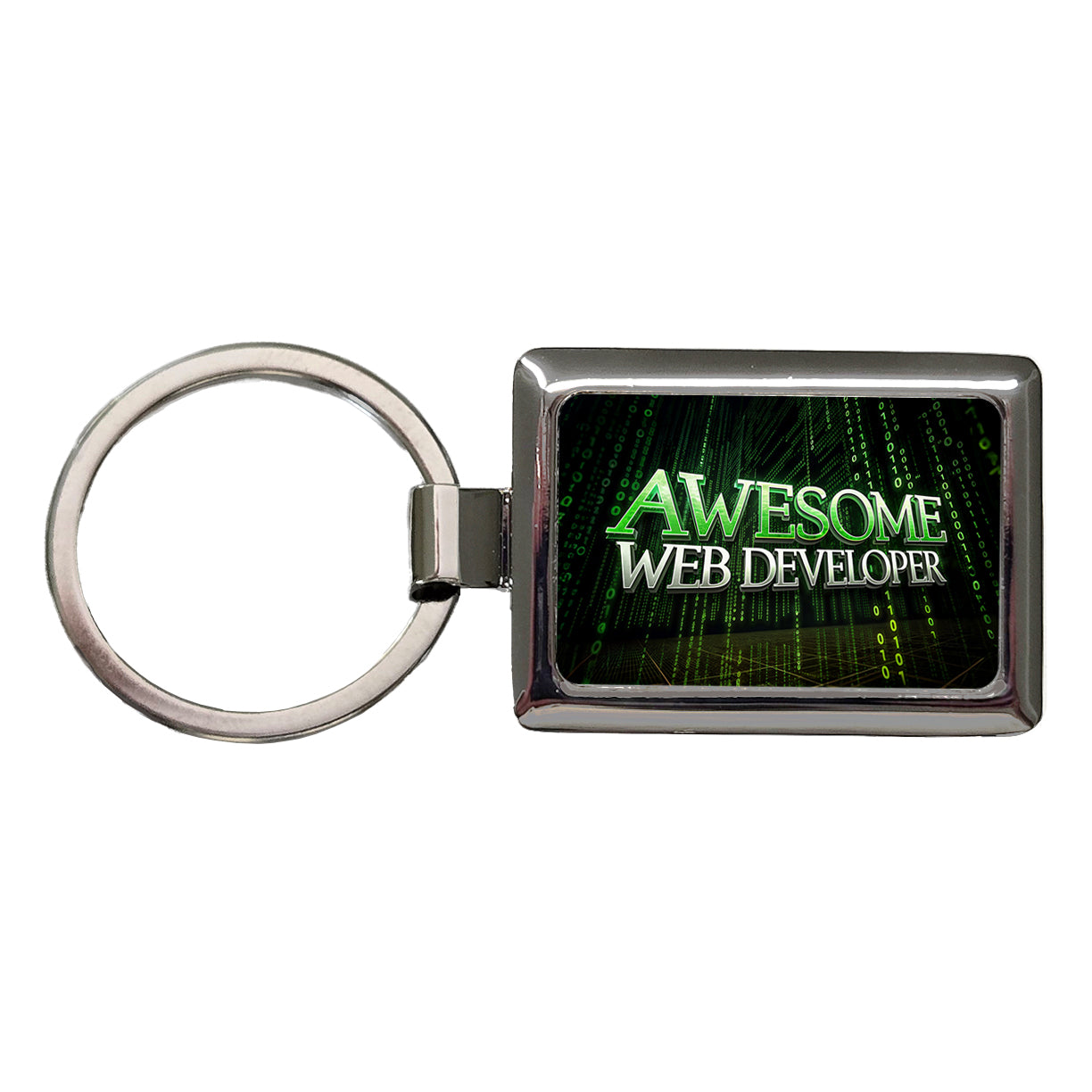 Awesome Web Developer Inspirational Rectangle Metal Keychain