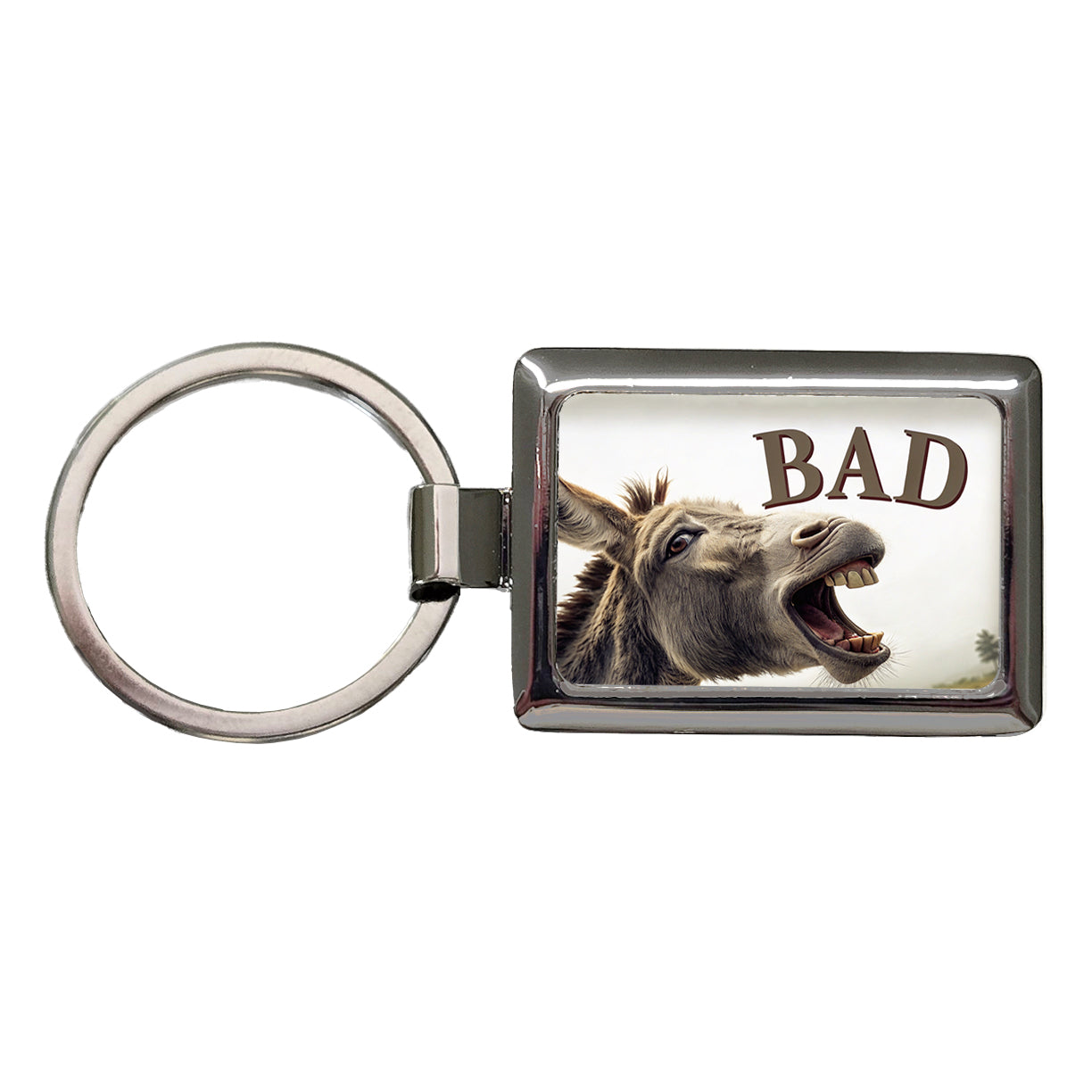Bad Donkey Funny Rectangle Metal Keychain