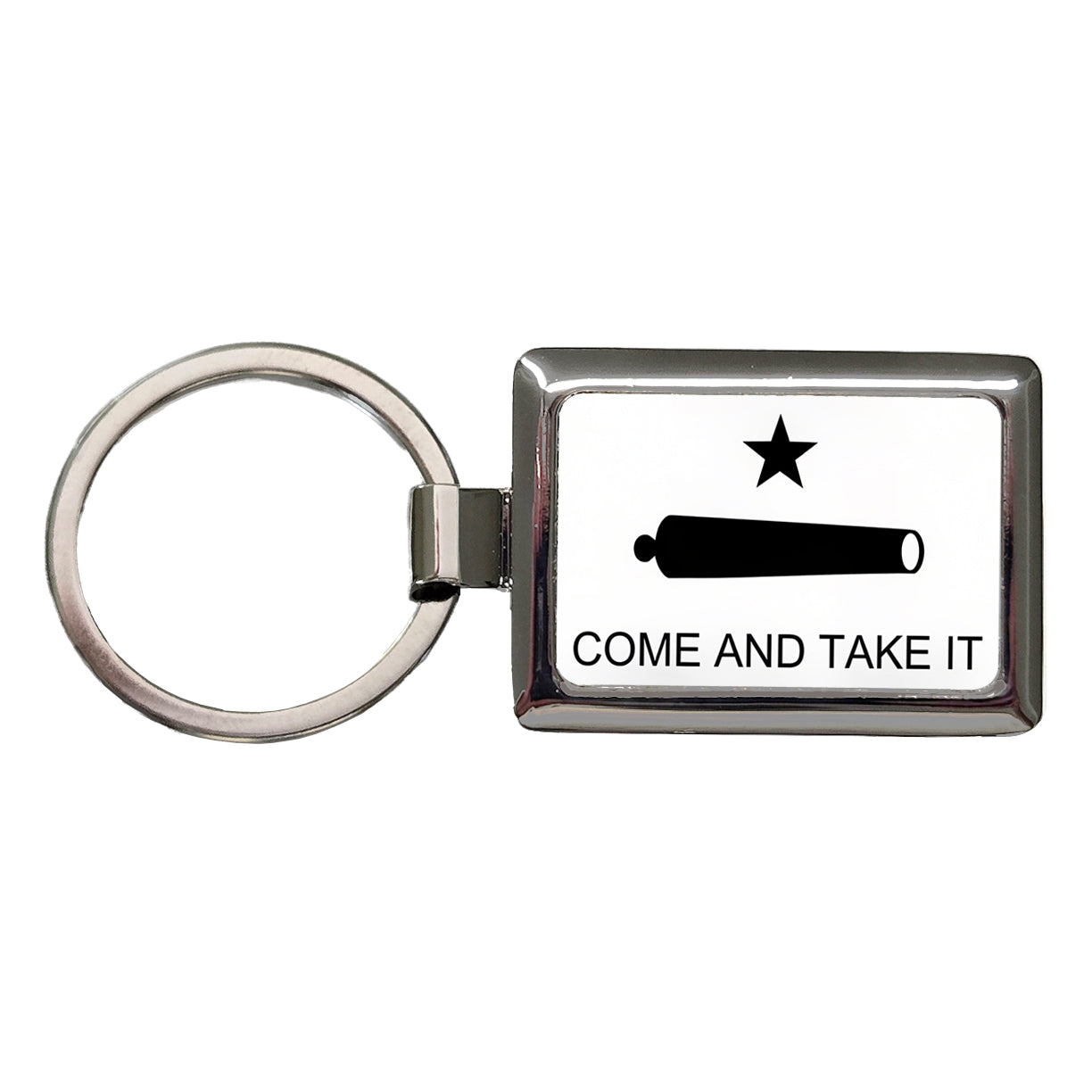 Come And Take It Revolution Texas Cannon Flag Rectangle Metal Keychain