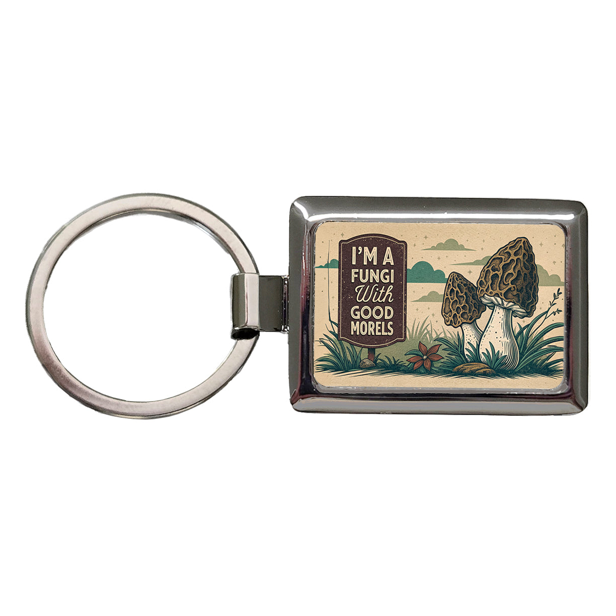 I'm a Fungi Fun Guy with Good Morels Morals Funny Rectangle Metal Keychain
