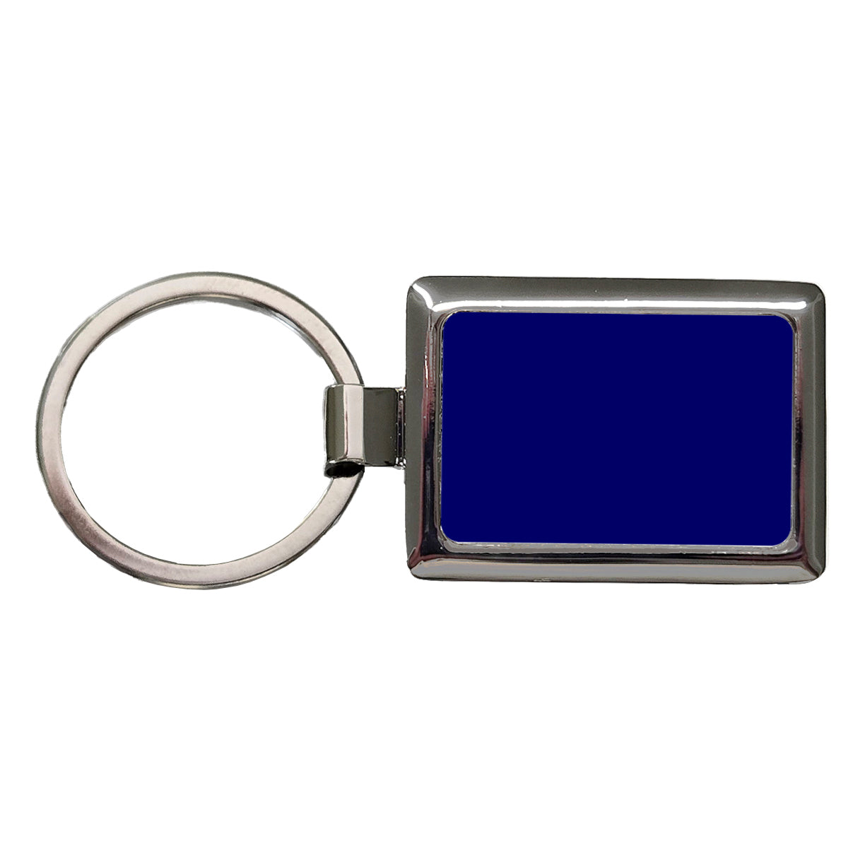 It's Just a Solid Dark Blue Color Rectangle Metal Keychain