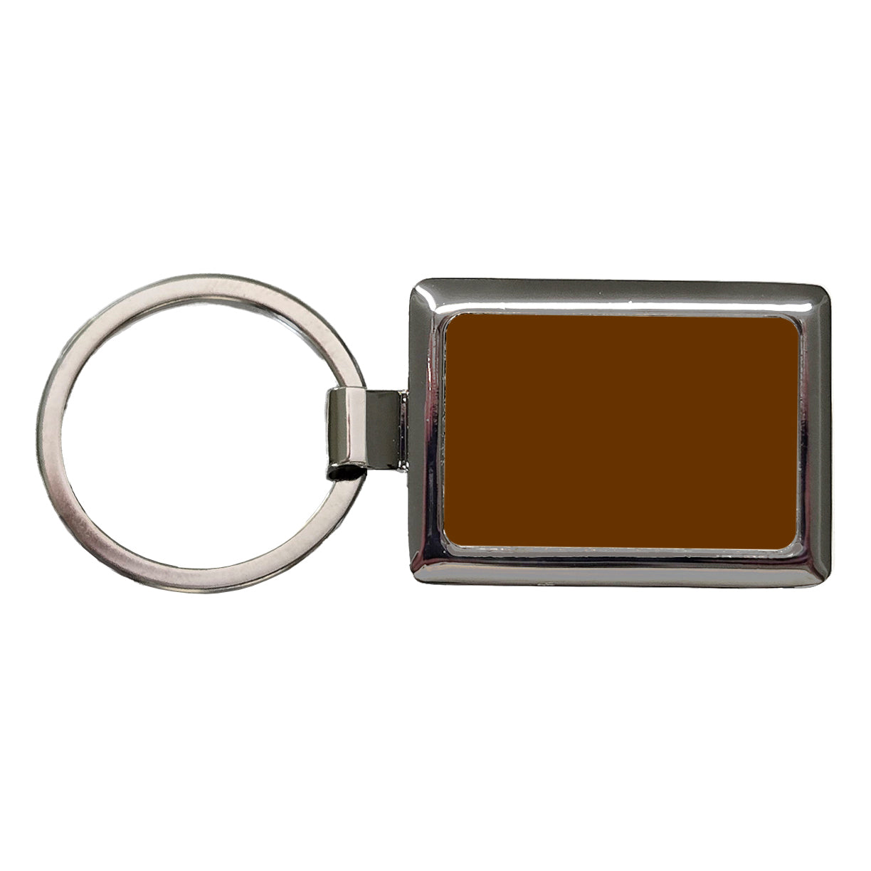 It's Just a Solid Dark Brown Color Rectangle Metal Keychain