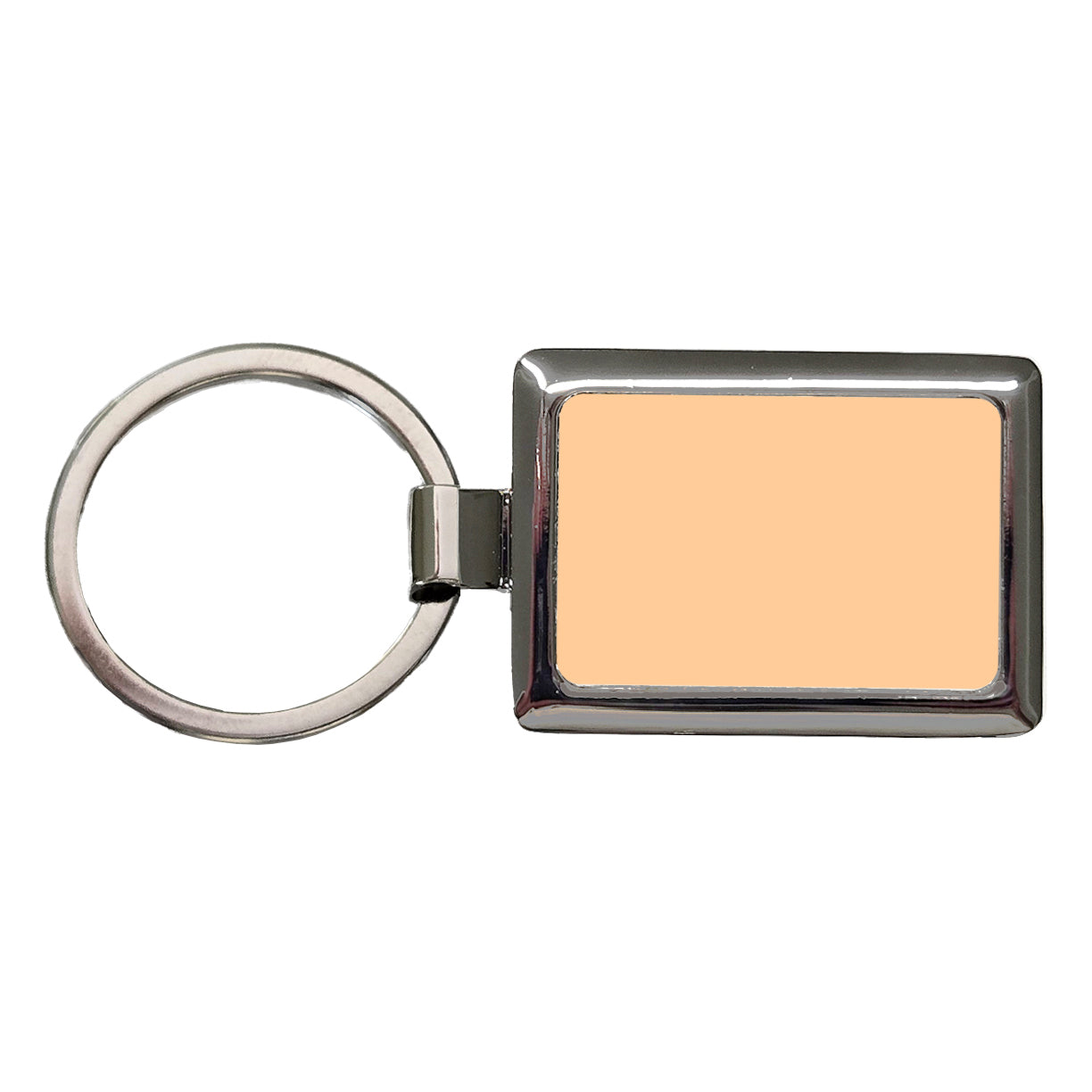 It's Just a Solid Tan Color Rectangle Metal Keychain