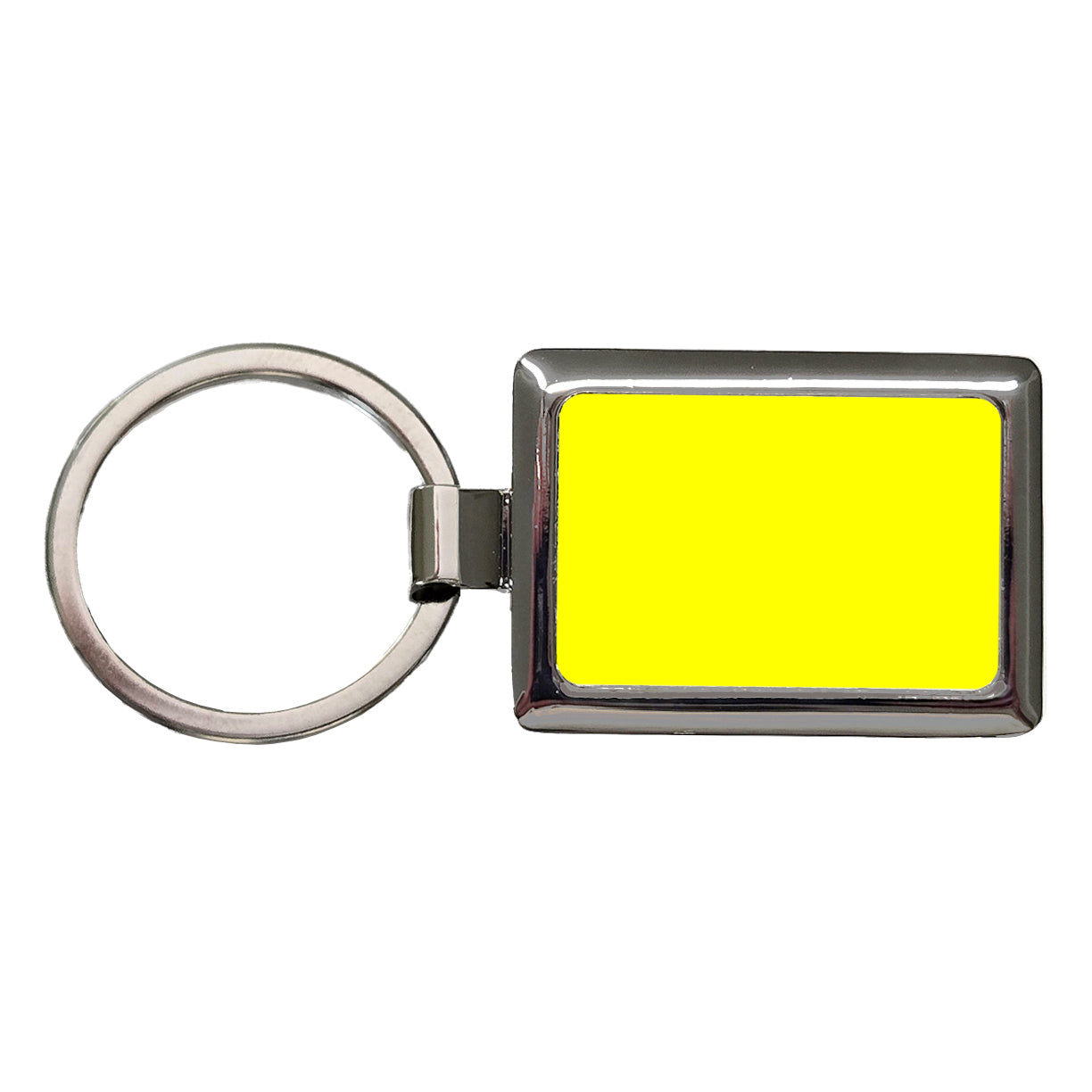 It's Just a Solid Yellow Color Rectangle Metal Keychain