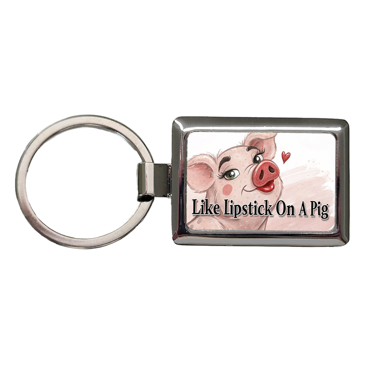 Like Lipstick On A Pig Funny Ugly Saying Rectangle Metal Keychain