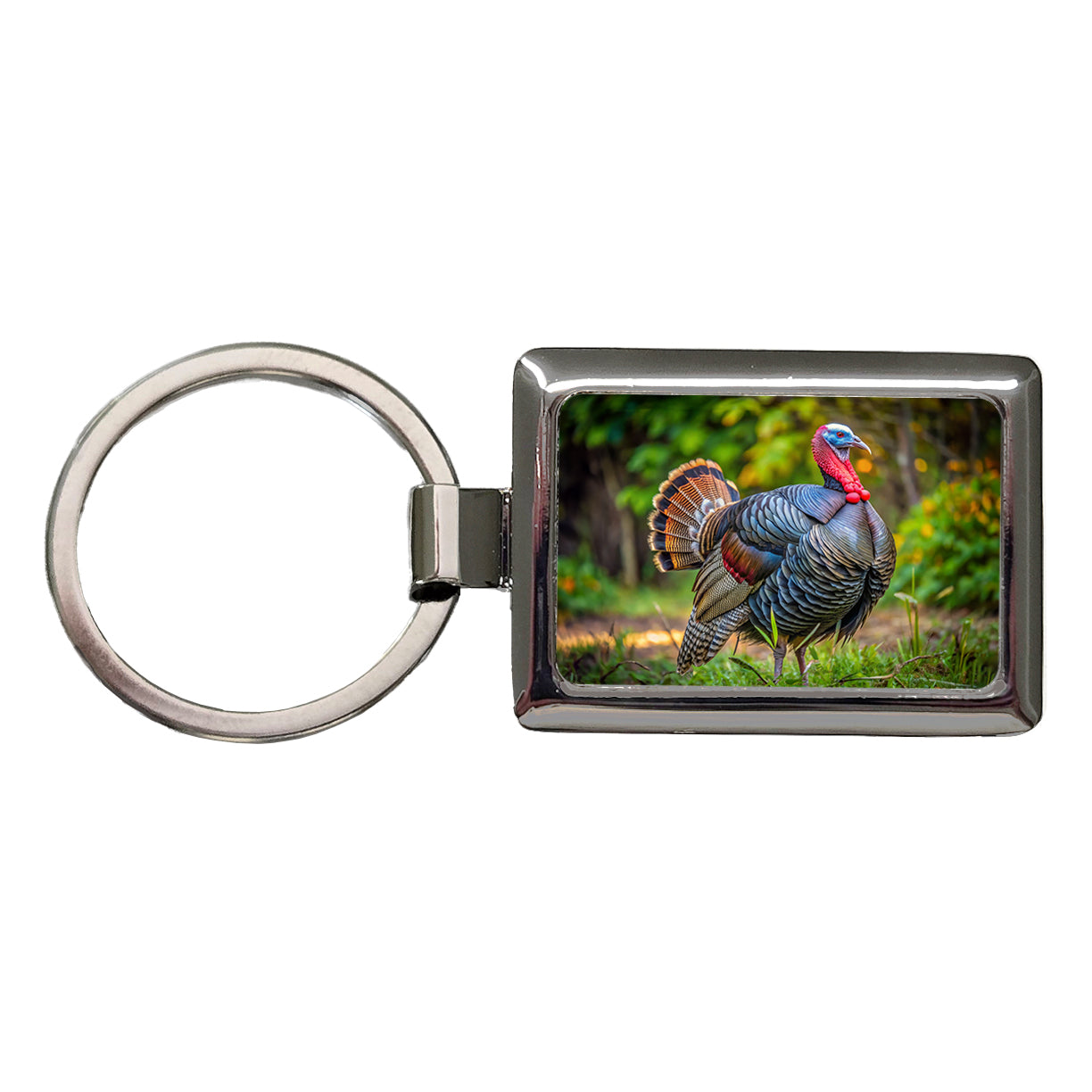 Tom Gobbler Male Turkey Photograph Rectangle Metal Keychain
