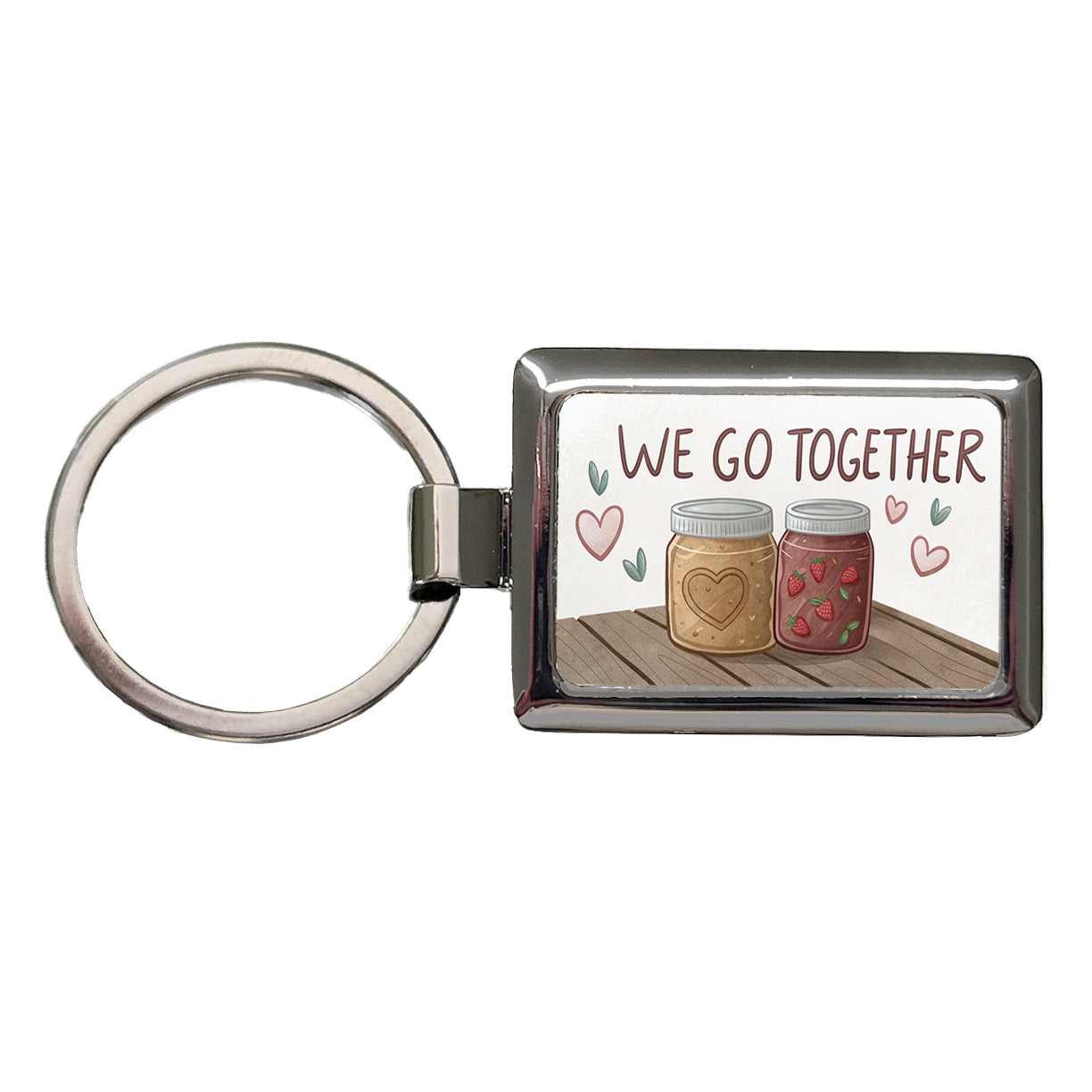 We Go Together Peanut Butter And Jelly Rectangle Metal Keychain