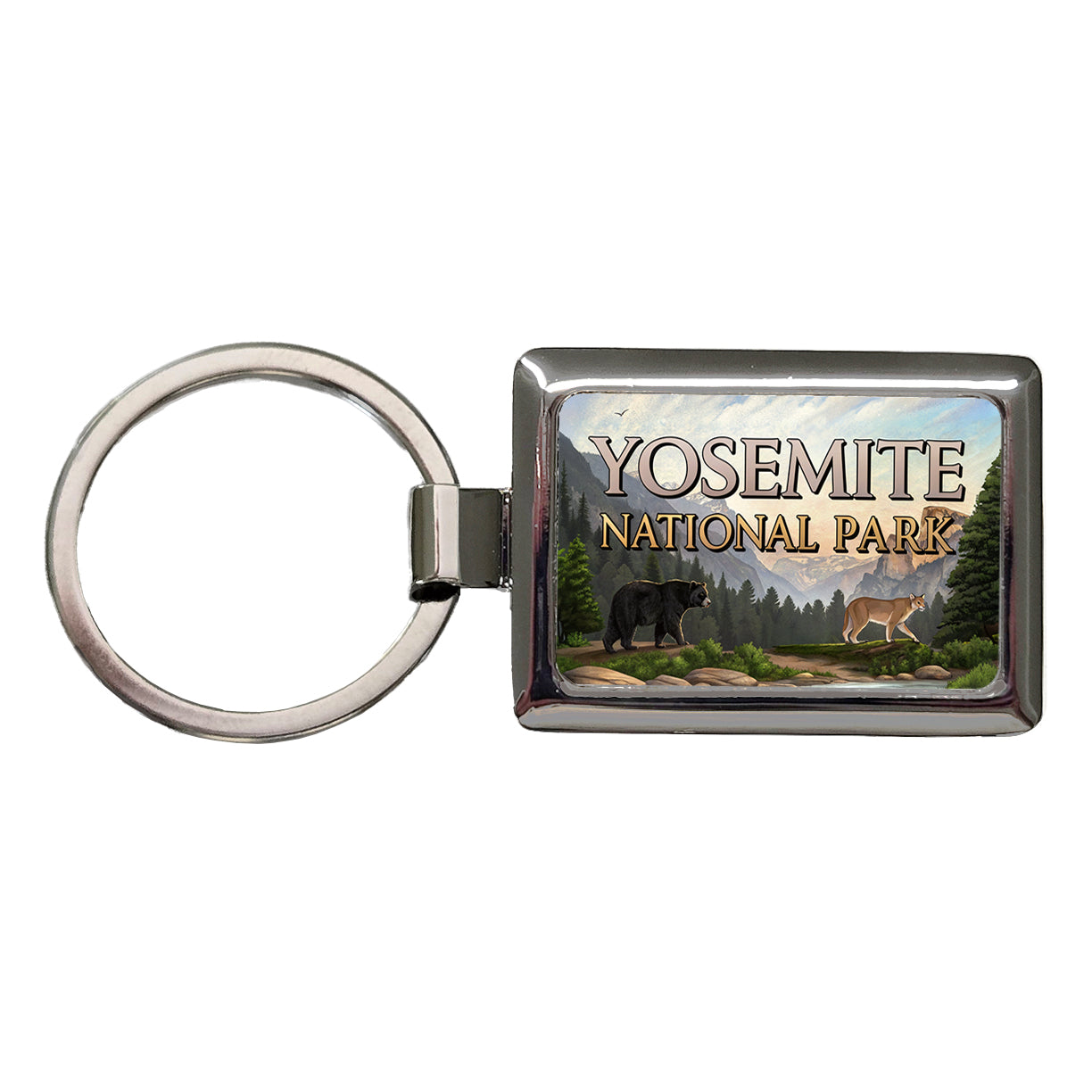 Yosemite National Park Animals Rectangle Metal Keychain