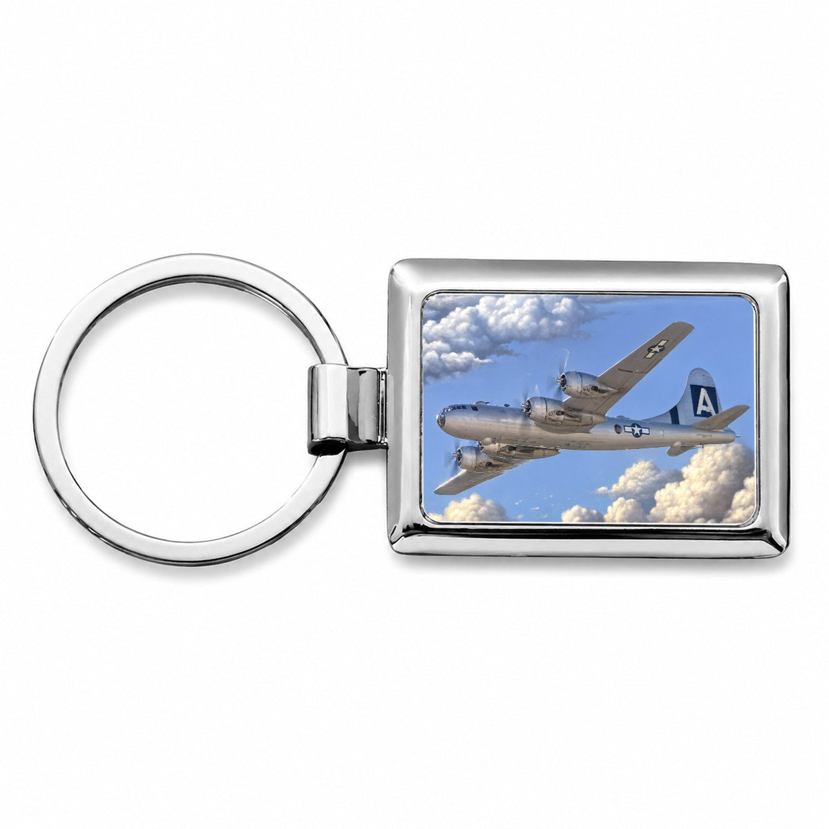 B-29 Superfortress WWII US Air Force Heavy Bomber Rectangle Metal Keychain