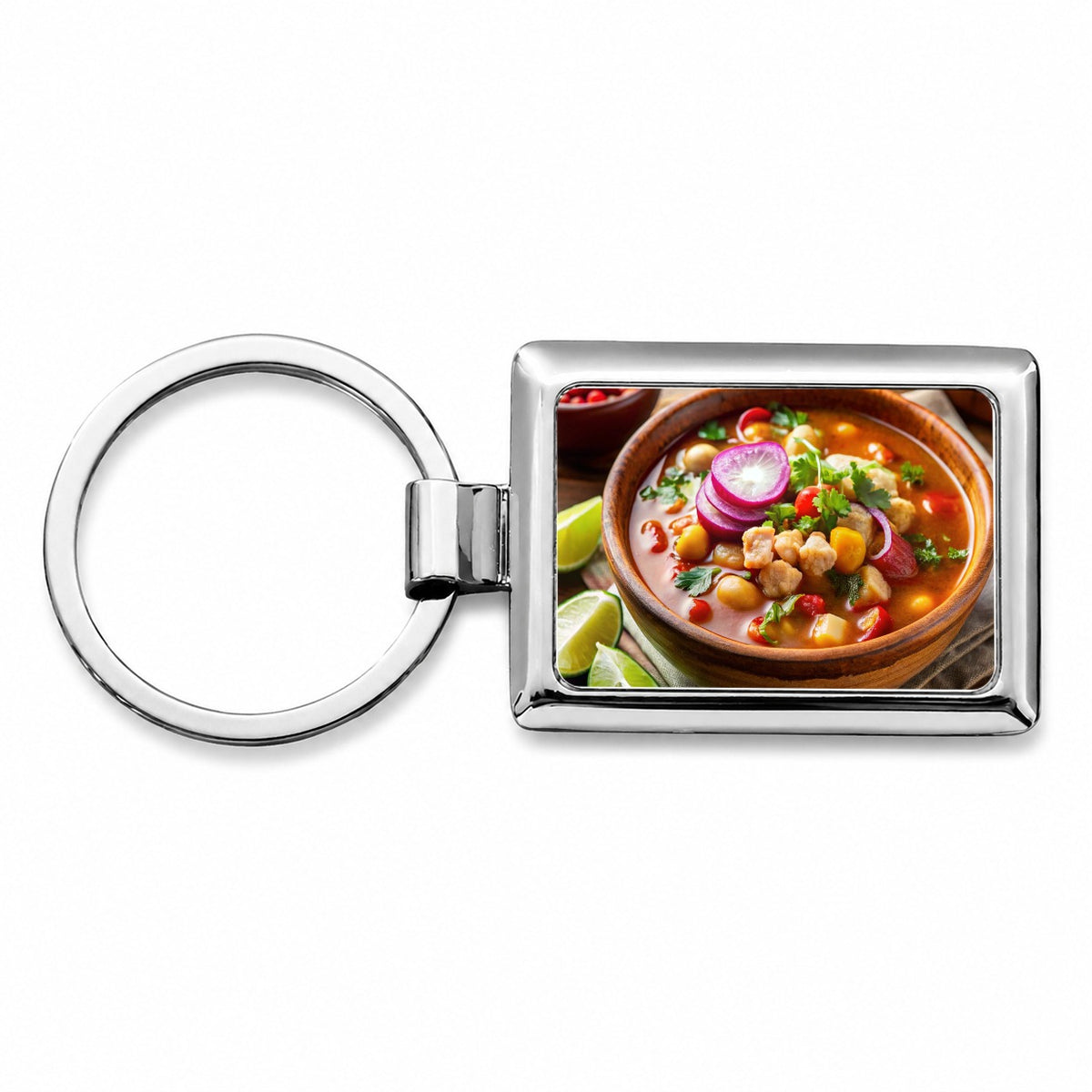 Pozole Posole Traditional Mexican Stew Rectangle Metal Keychain