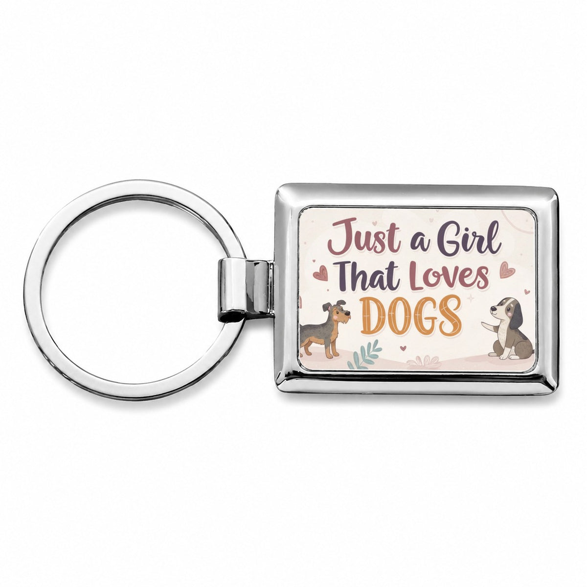 Just A Girl That Loves Dogs Rectangle Metal Keychain