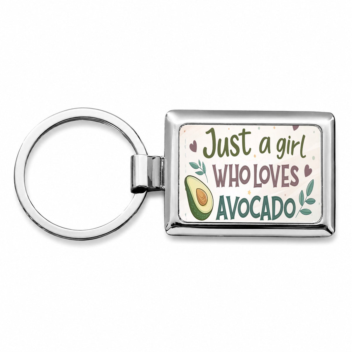 Just A Girl Who Loves Avocado Funny Rectangle Metal Keychain