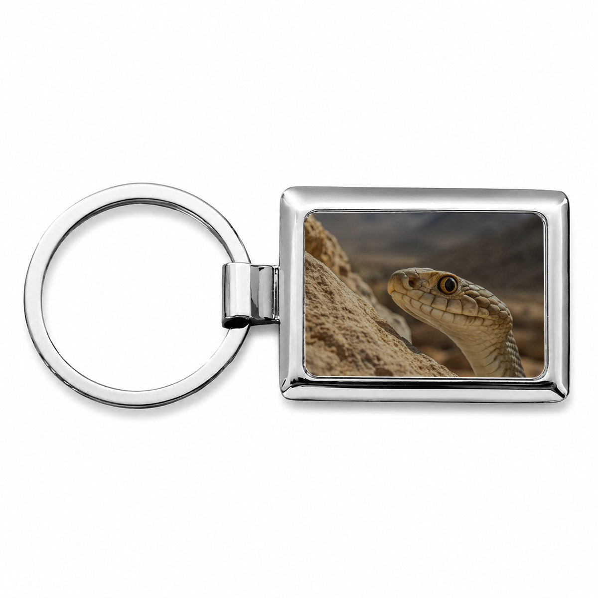 Asp Snake Wildlife Nature Rectangle Metal Keychain