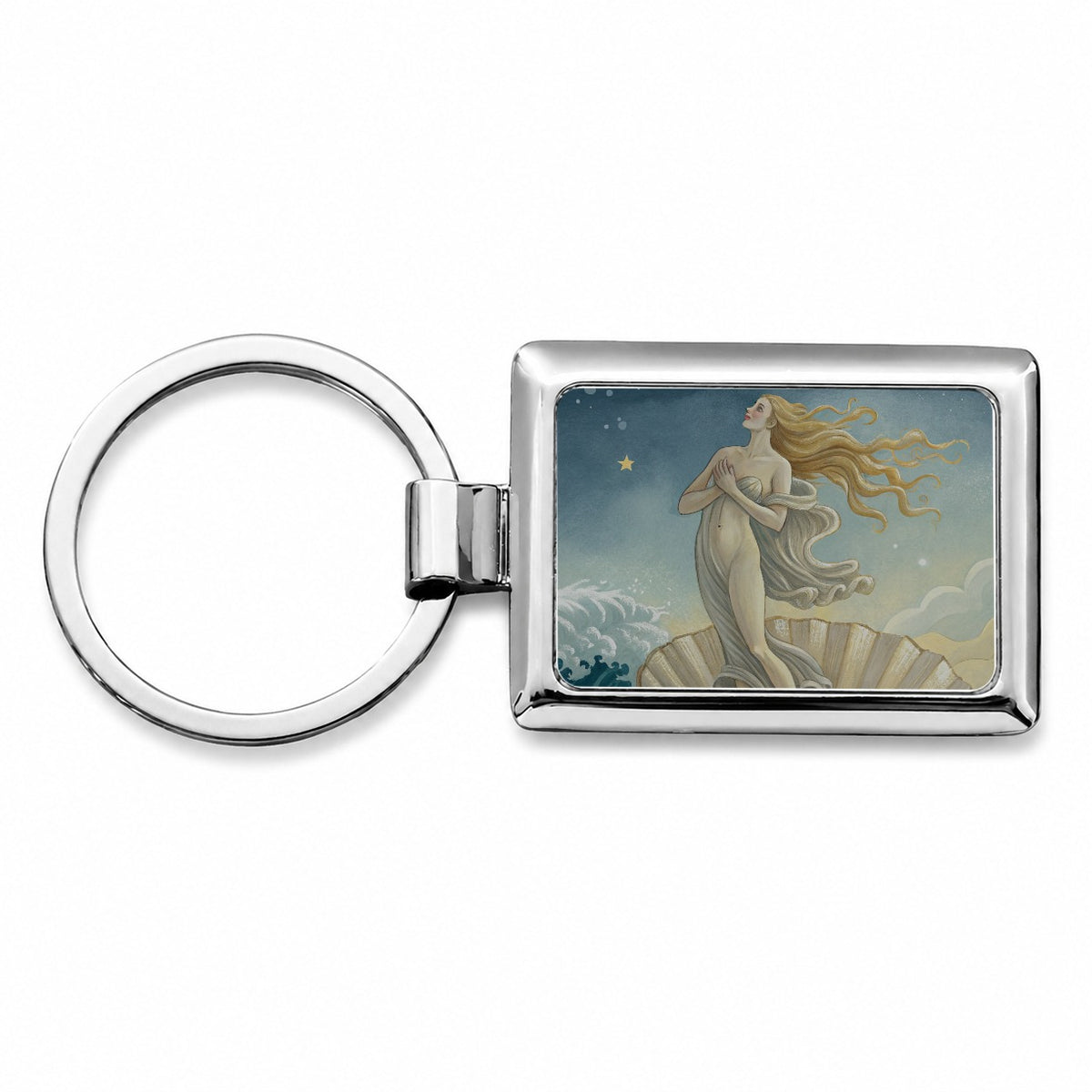 Birth Of Venus Art Inspired Rectangle Metal Keychain