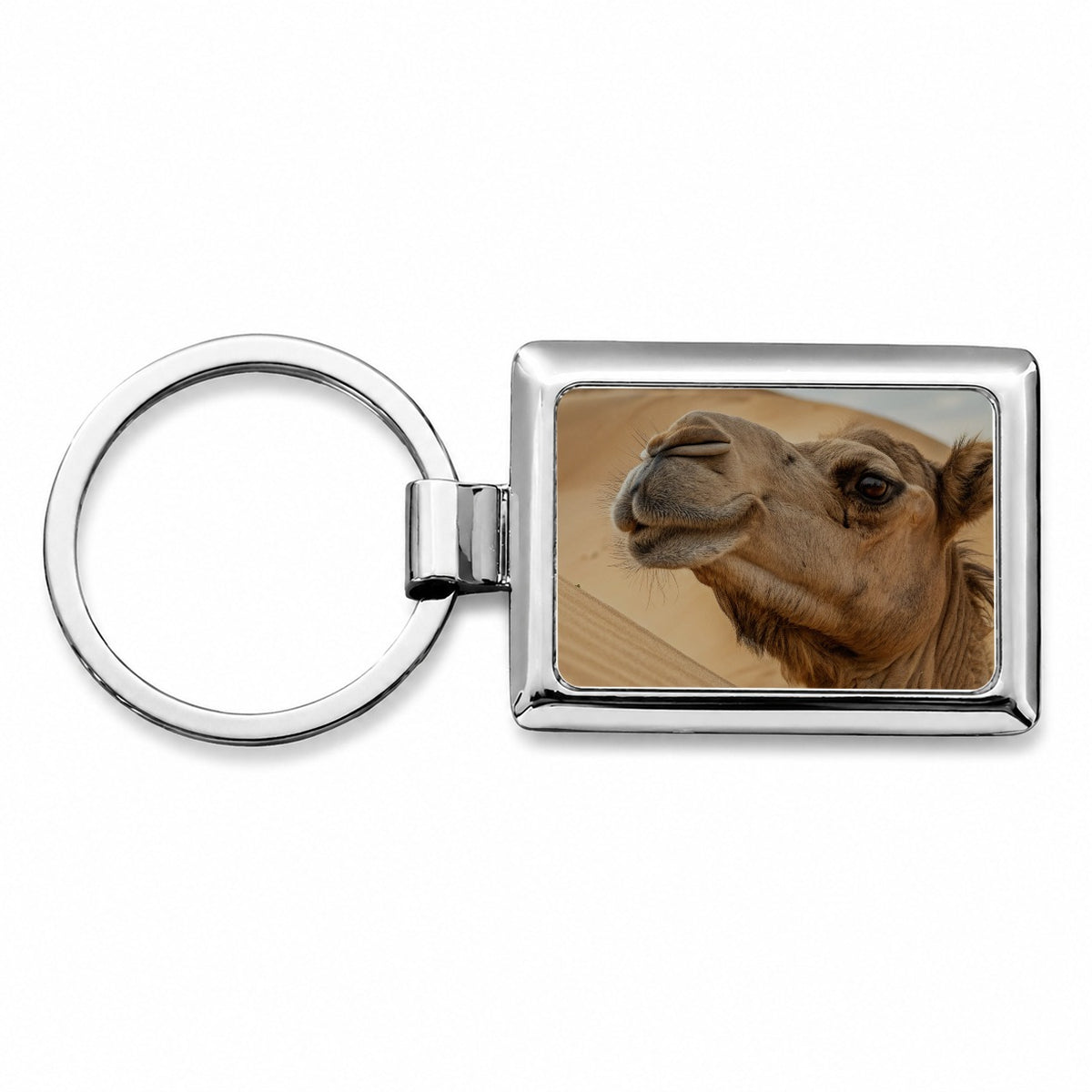 Camel Desert Wildlife Nature Rectangle Metal Keychain