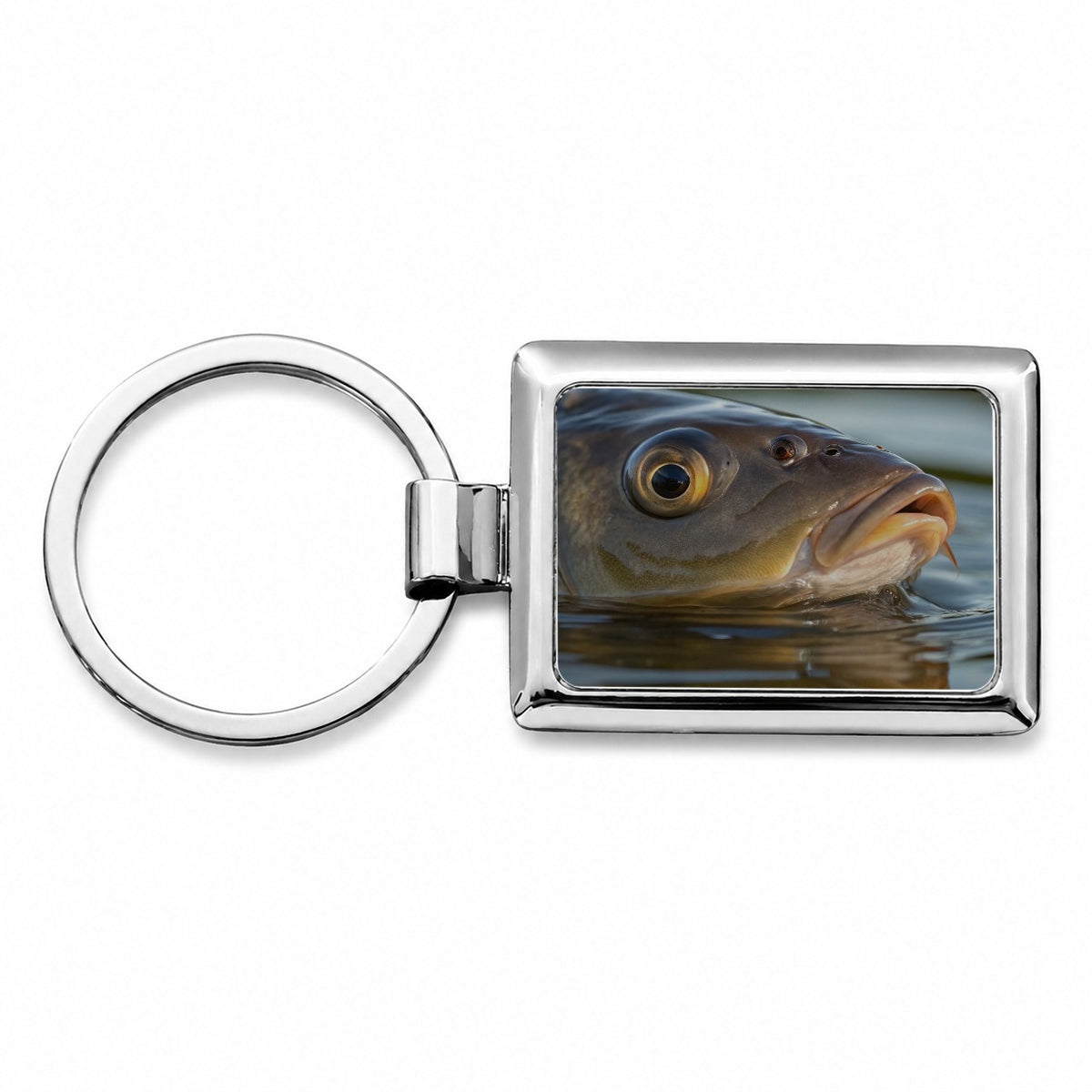 Carp Fishing Freshwater Wildlife Rectangle Metal Keychain