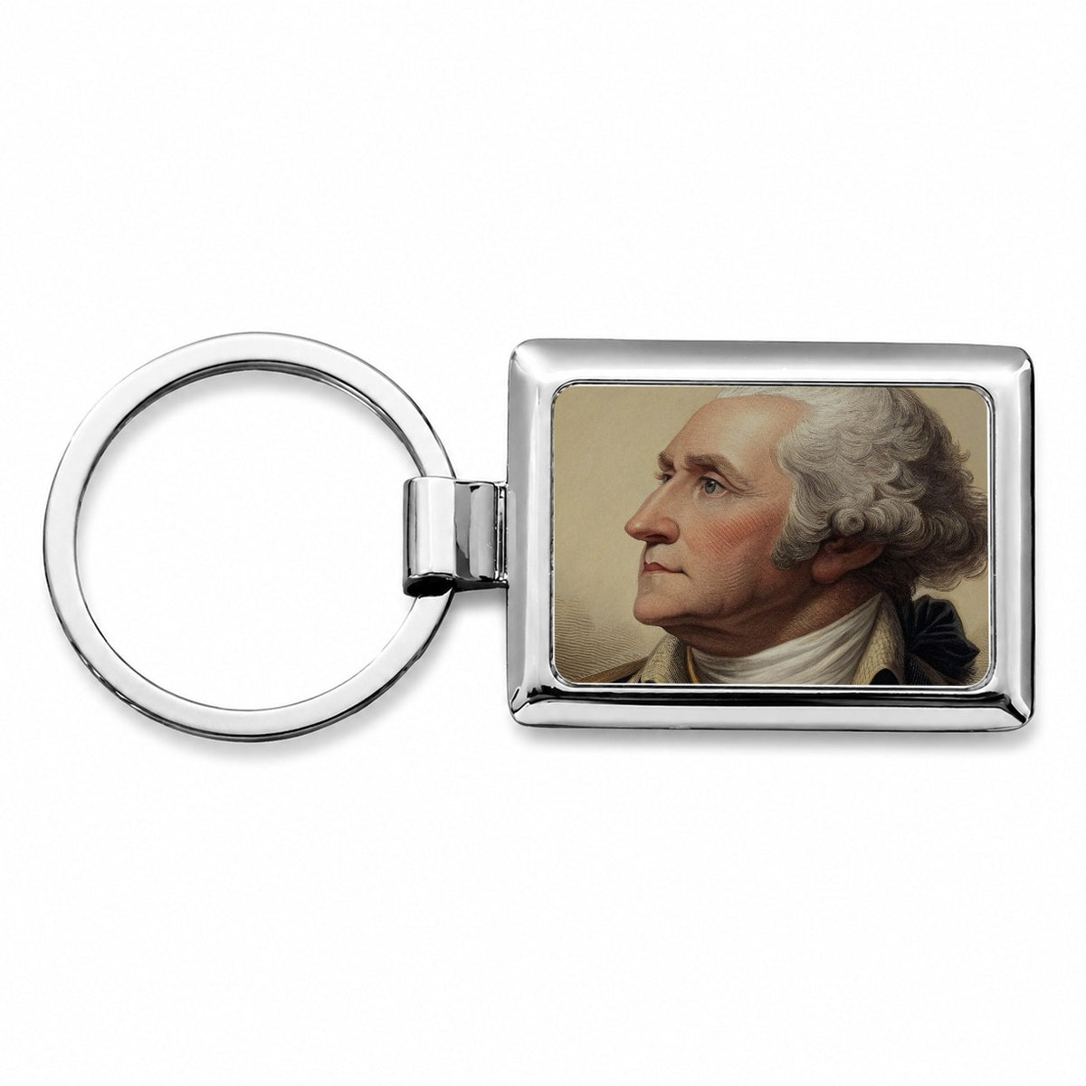 George Washington First President Rectangle Metal Keychain