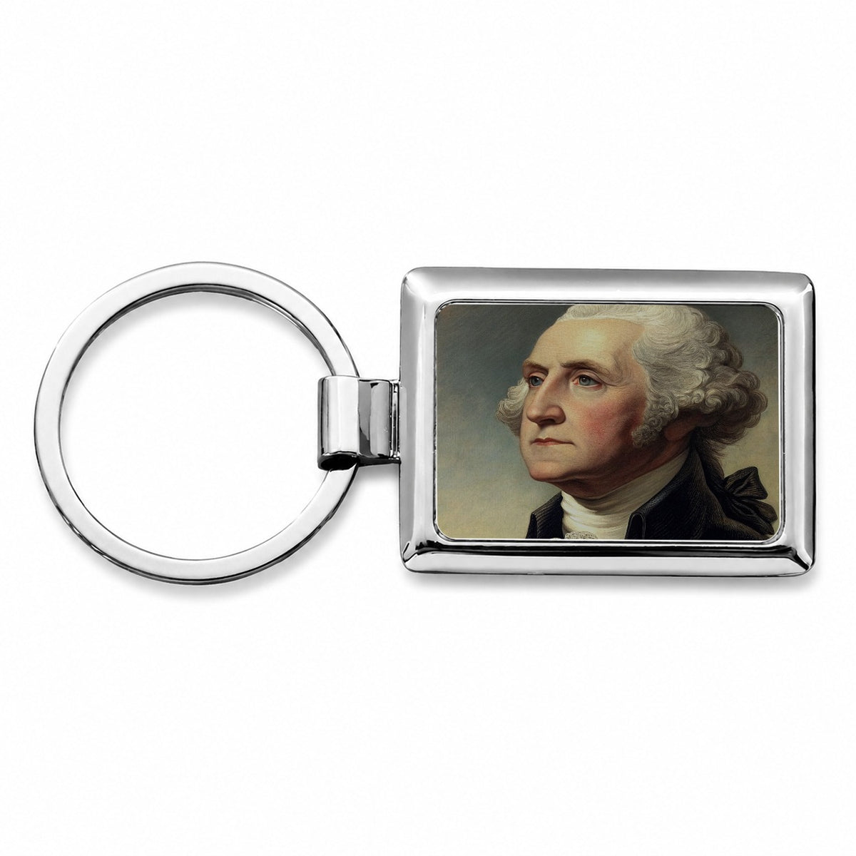 George Washington Founding Father Rectangle Metal Keychain