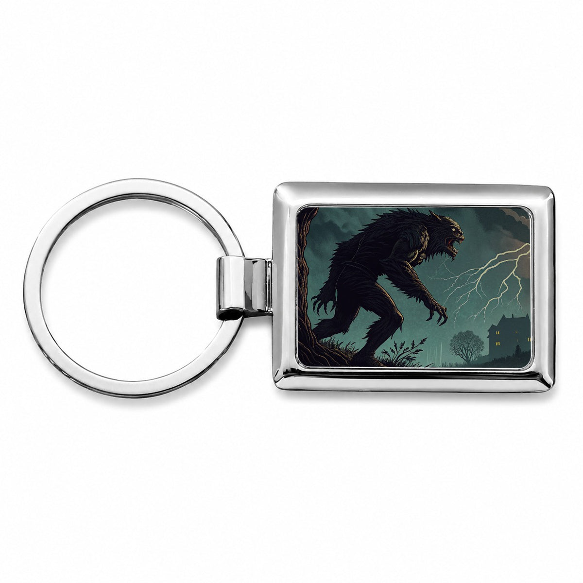 Gothic Horror Monster Halloween Rectangle Metal Keychain