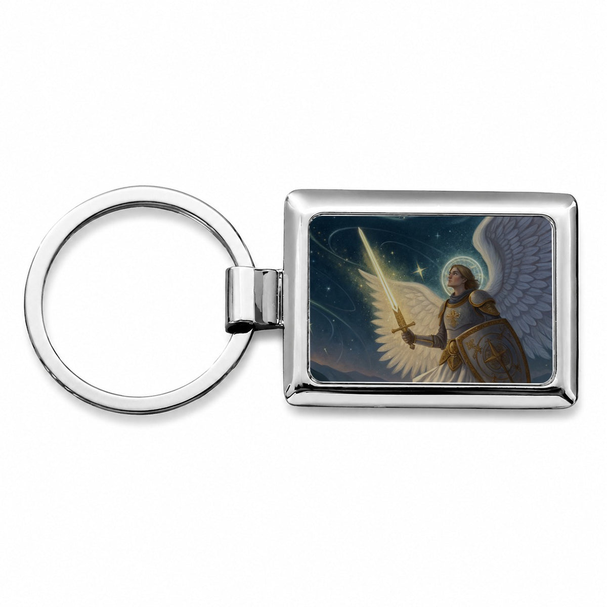 Joan of Arc Warrior Saint Rectangle Metal Keychain