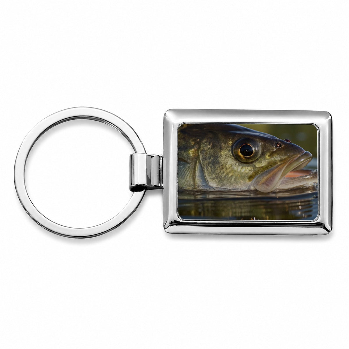 Largemouth Bass Fishing Wildlife Rectangle Metal Keychain