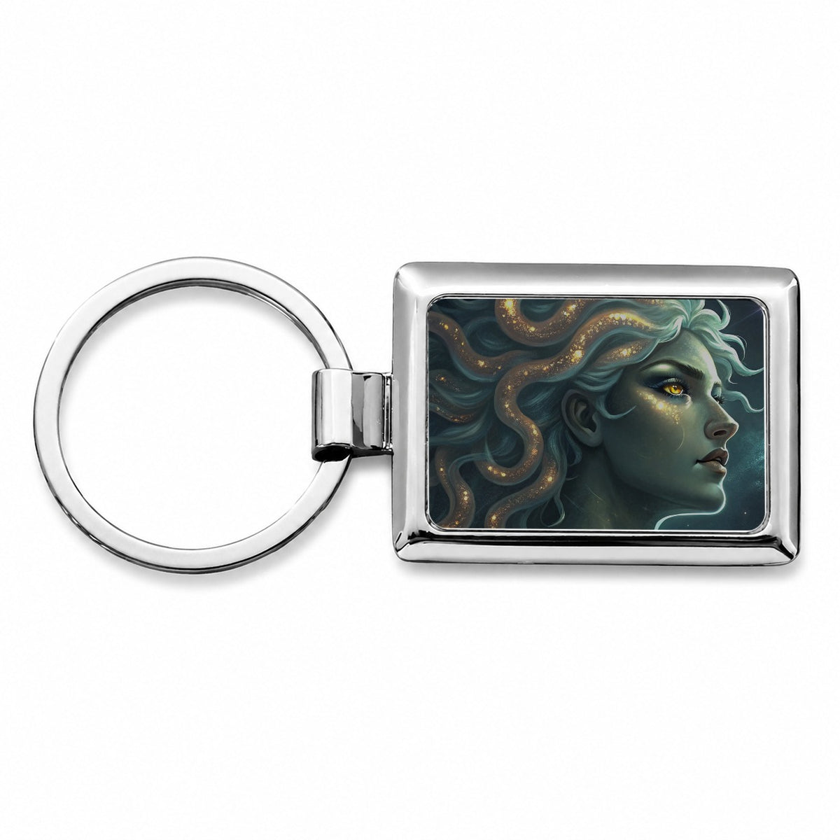 Medusa Greek Mythology Rectangle Metal Keychain