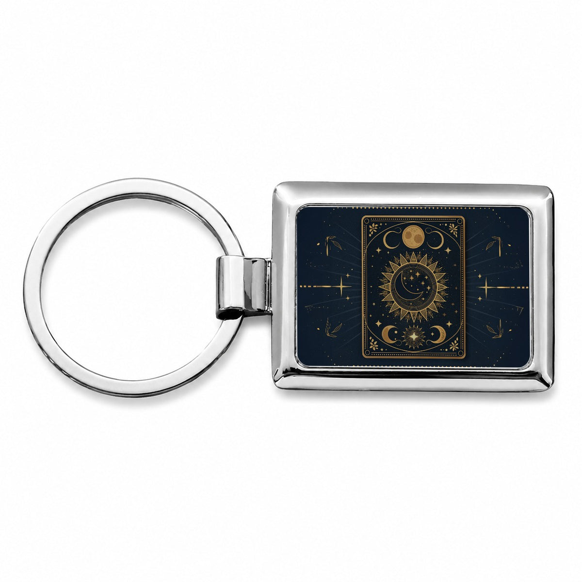 Mystical Divination Tarot Card Rectangle Metal Keychain