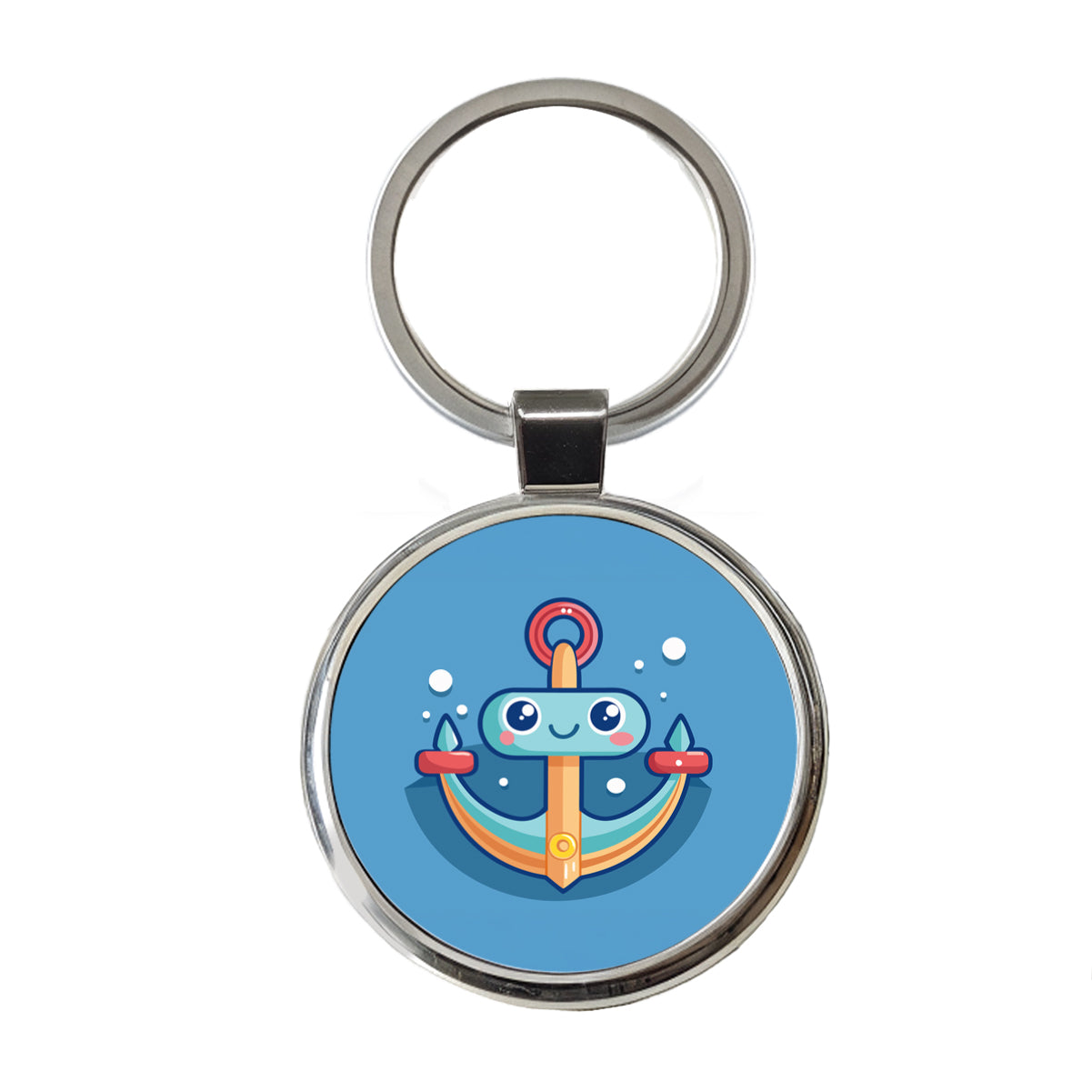 Boat Anchor Cute Round Metal Keychain