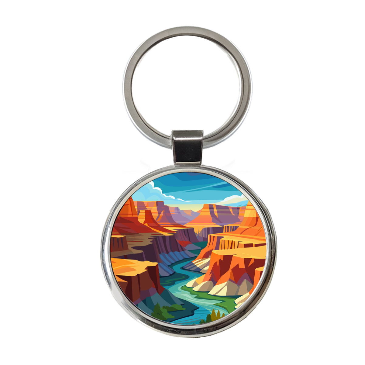 Grand Canyon Travel Round Metal Keychain