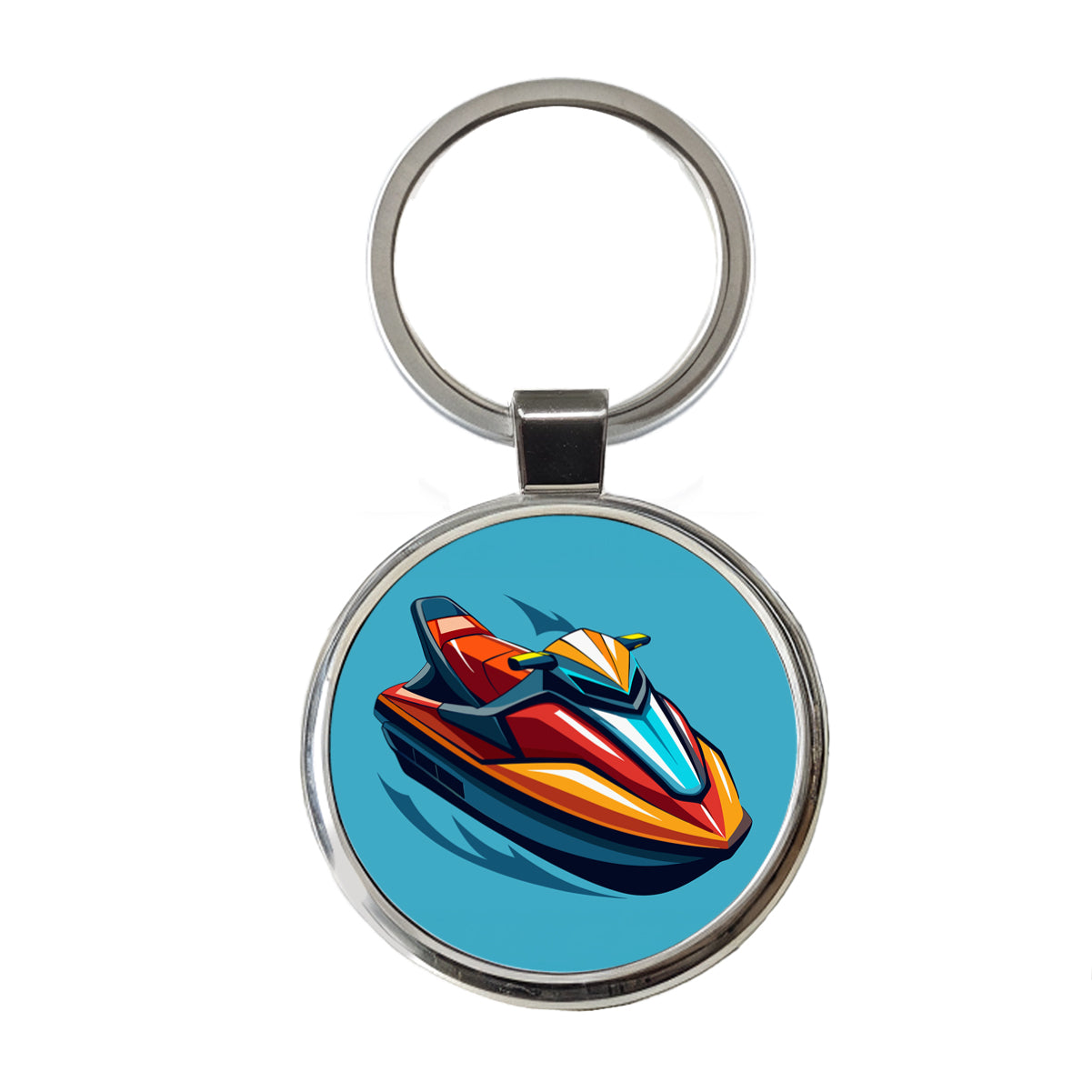 Jet Ski Water Sport Round Metal Keychain