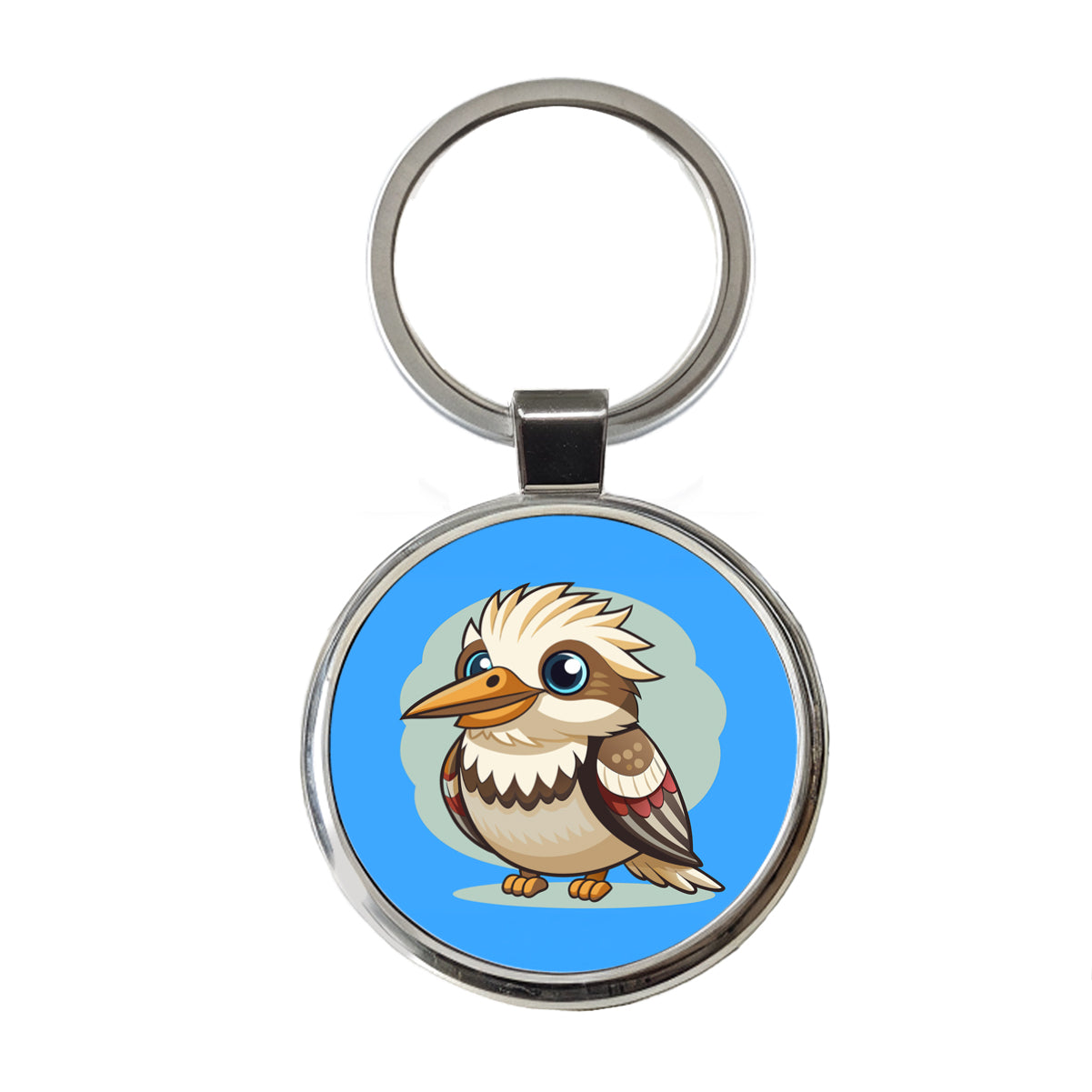 Kookaburra Bird Cute Round Metal Keychain